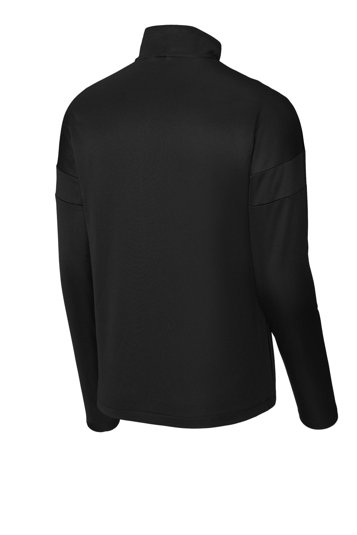 Rear View of Blk/Blk Sport-Tek Travel Full-Zip Jacket ST800 plain