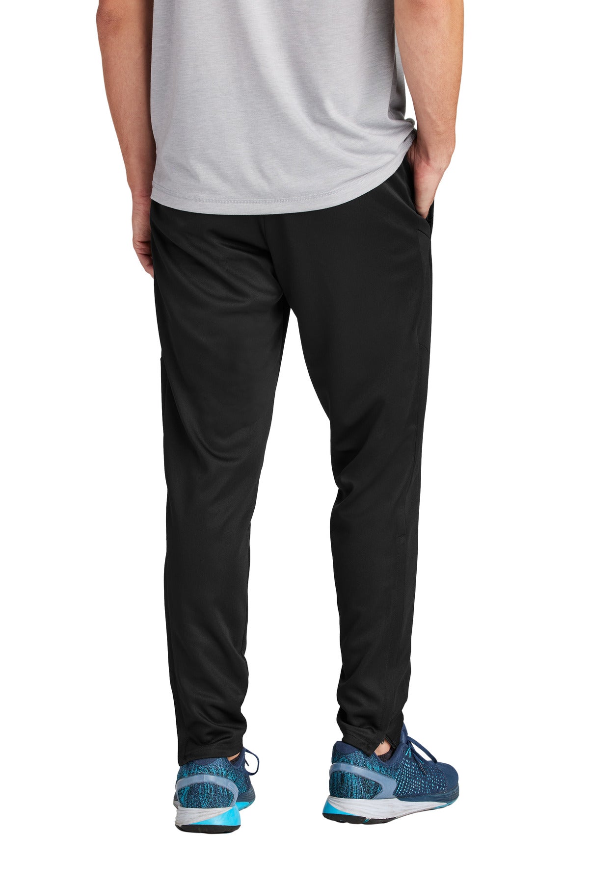Rear View of Blk/Blk Sport-Tek Travel Pant PST800 plain