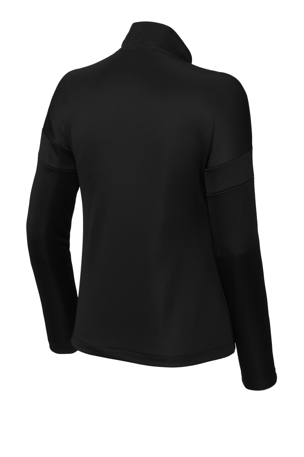 Rear View of Blk/Blk Sport-Tek Women's Travel Full-Zip Jacket LST800 plain
