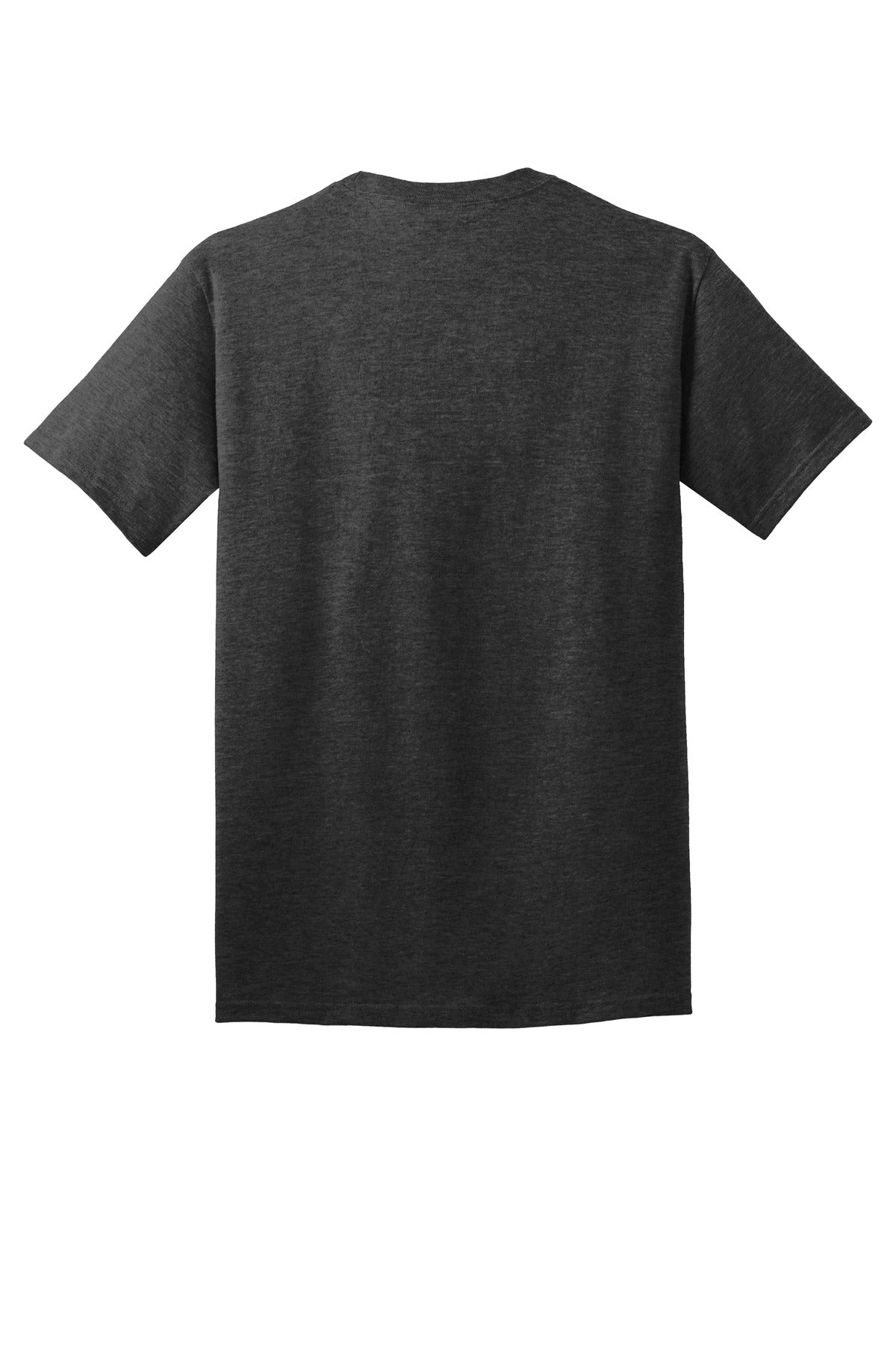 Rear View of BlkHthr Port & Co Core Cotton Tee. PC54 plain