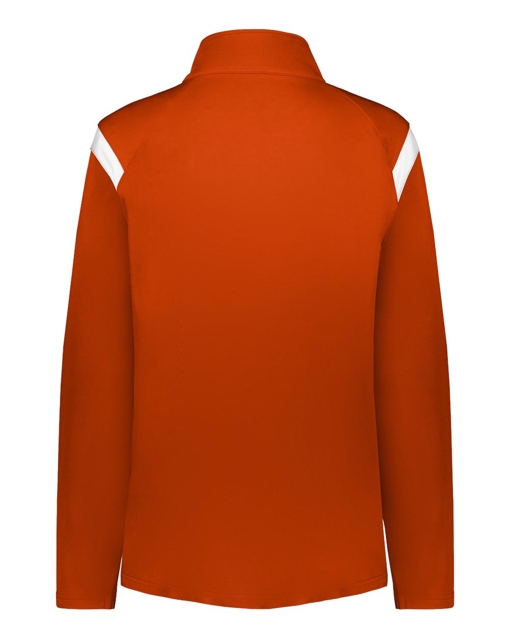 Rear View of Burnt Orange/ White Women's On The Rise Outercore Warm-Up Jacket - 7925 plain