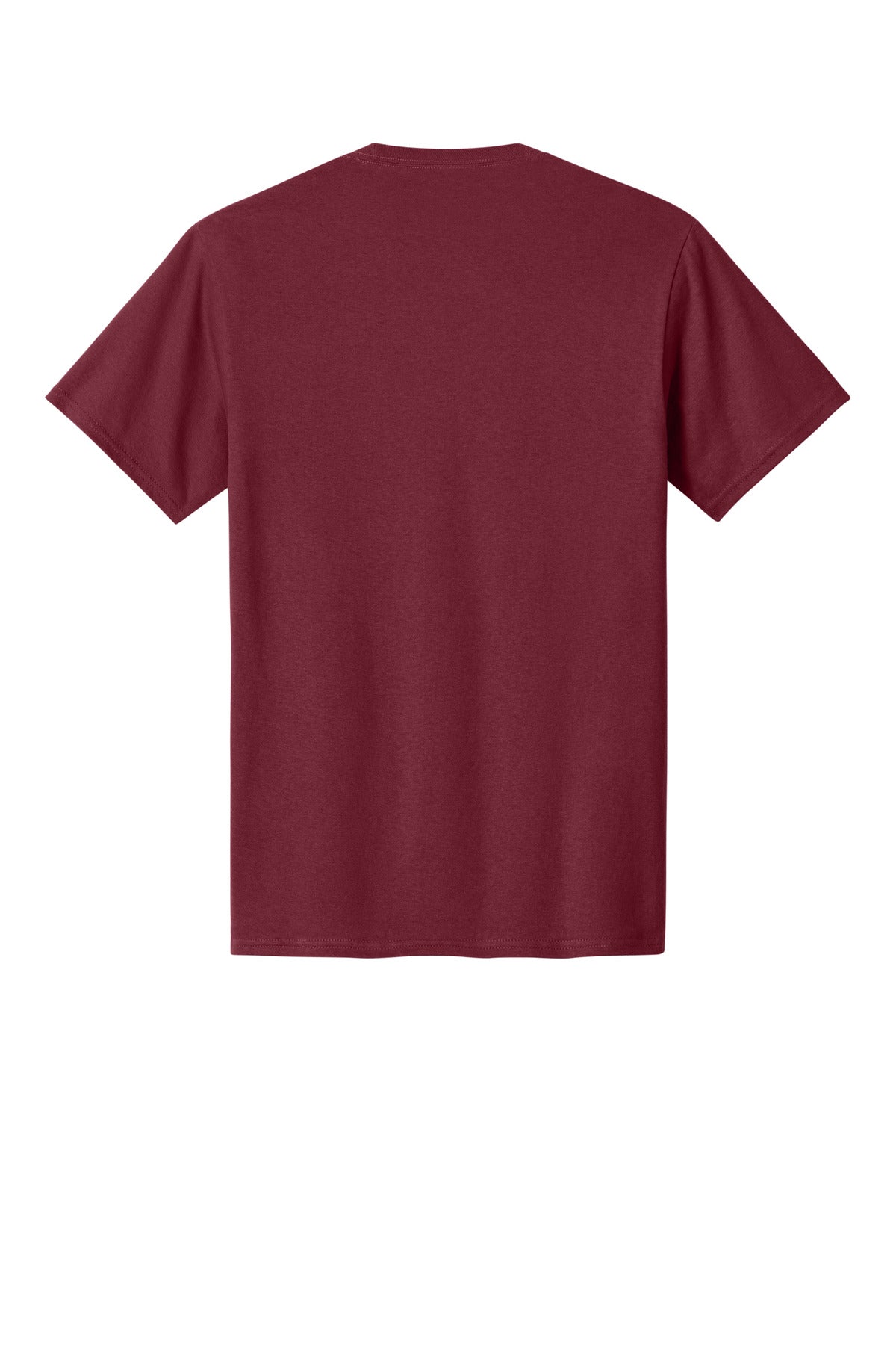 Rear View of Cardinal Port & Co Core Cotton Tee. PC54 plain