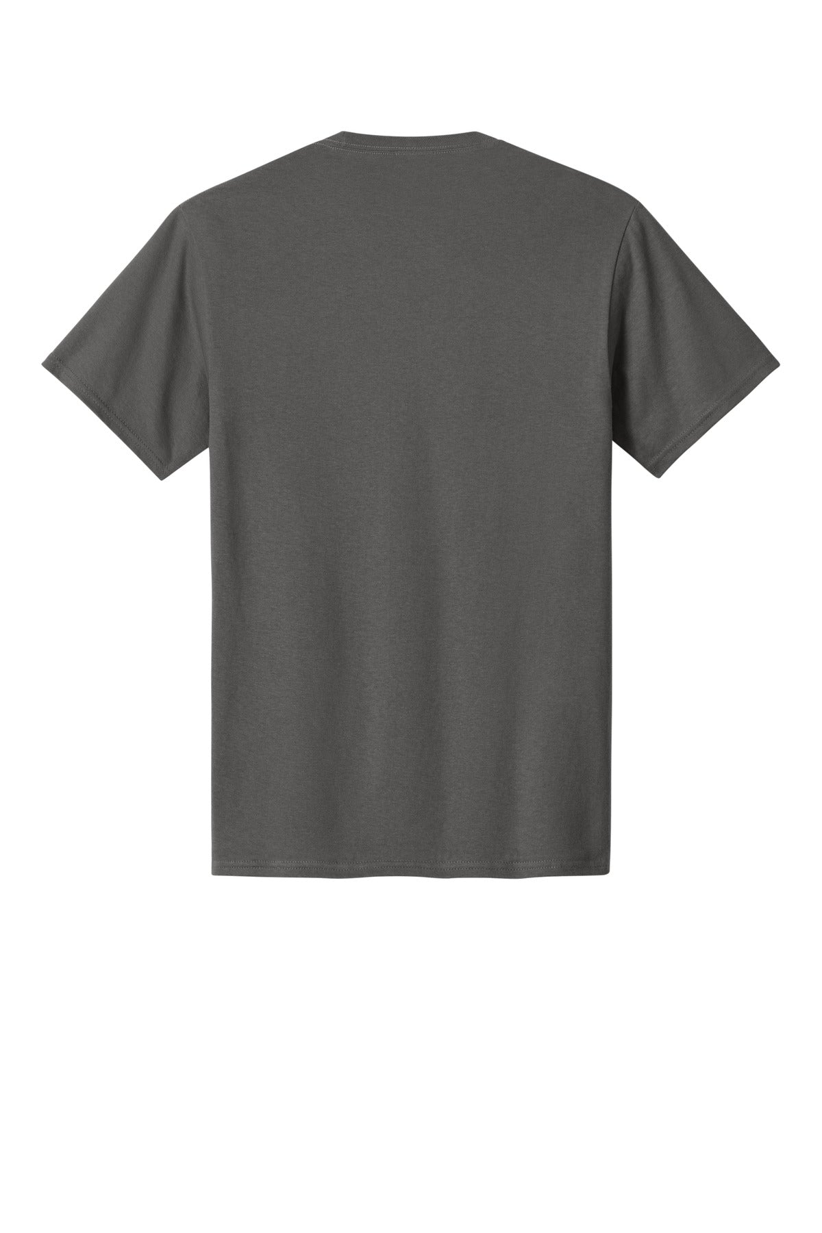 Rear View of Charcoal Port & Co Core Cotton Tee. PC54 plain