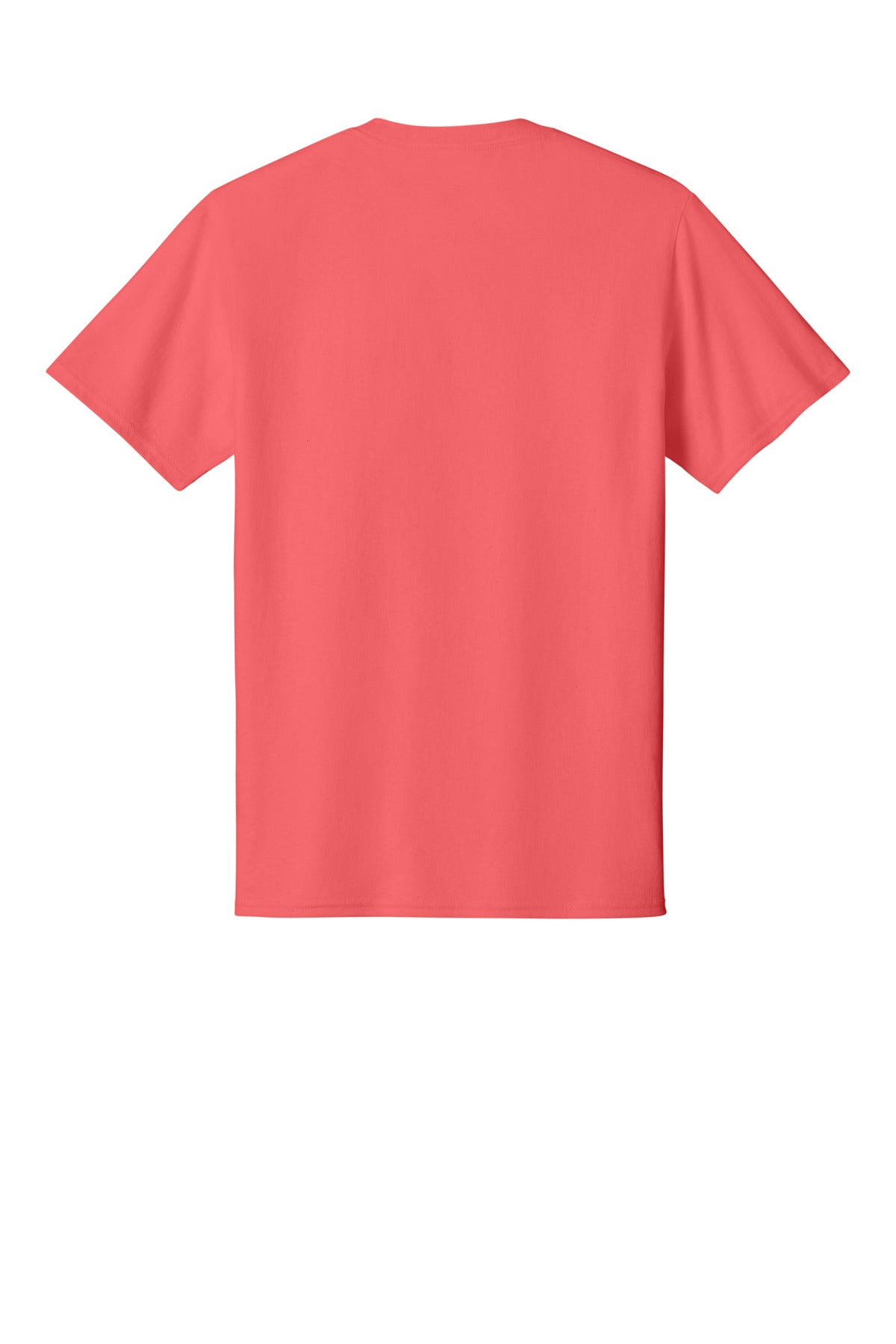 Rear View of Coral Port & Co Core Cotton Tee. PC54 plain