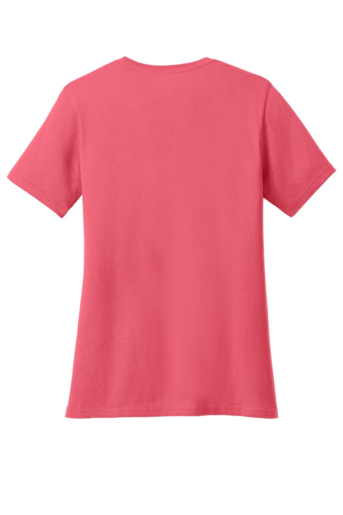 Rear View of Coral Port & Co Women's Core Cotton V-Neck Tee. LPC54V plain