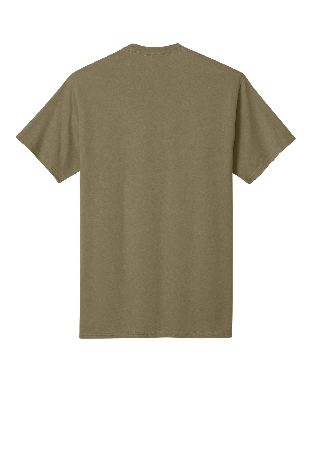 Rear View of Coyote Brown Port & Co Core Cotton Tee. PC54 plain