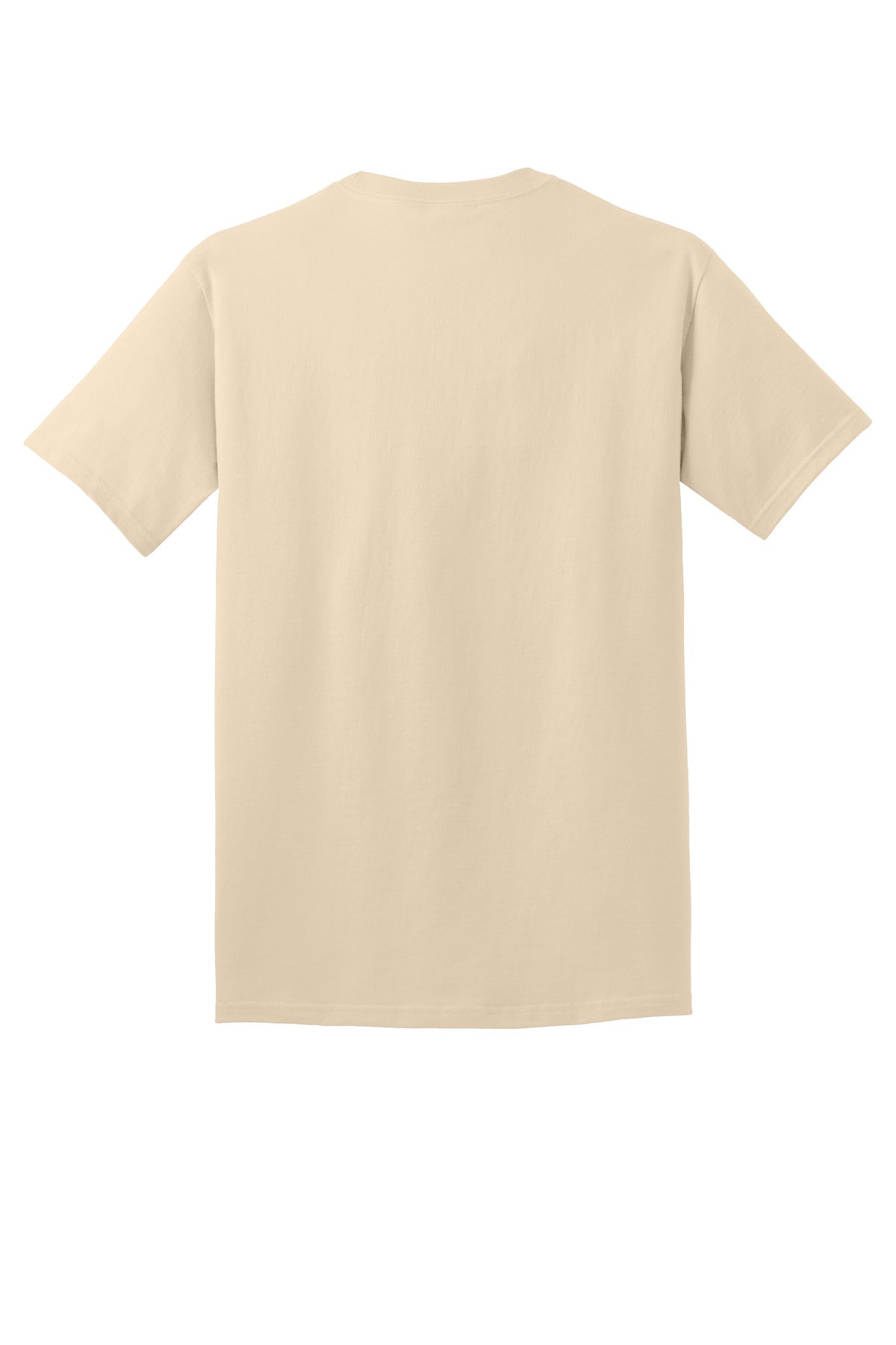 Rear View of Creme Port & Co Core Cotton Tee. PC54 plain