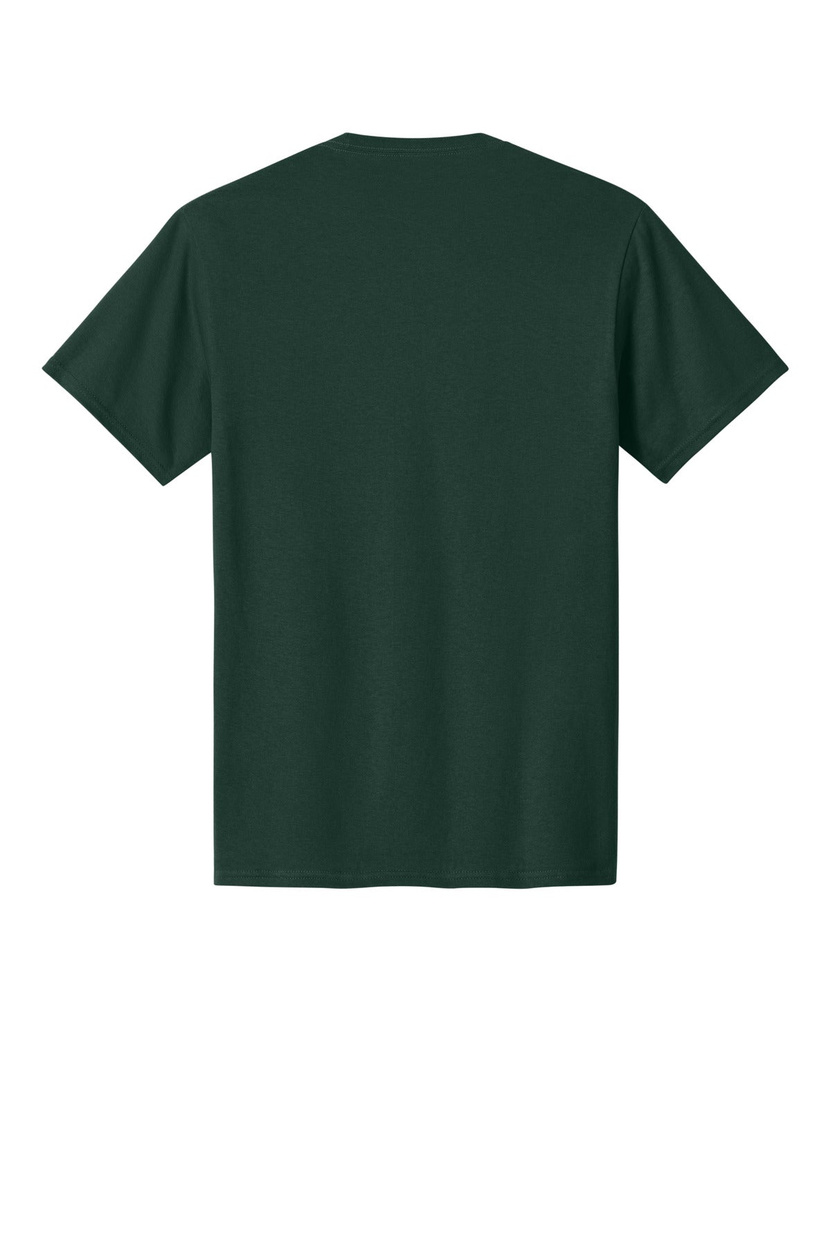 Rear View of Dark Green Port & Co Core Cotton Tee. PC54 plain