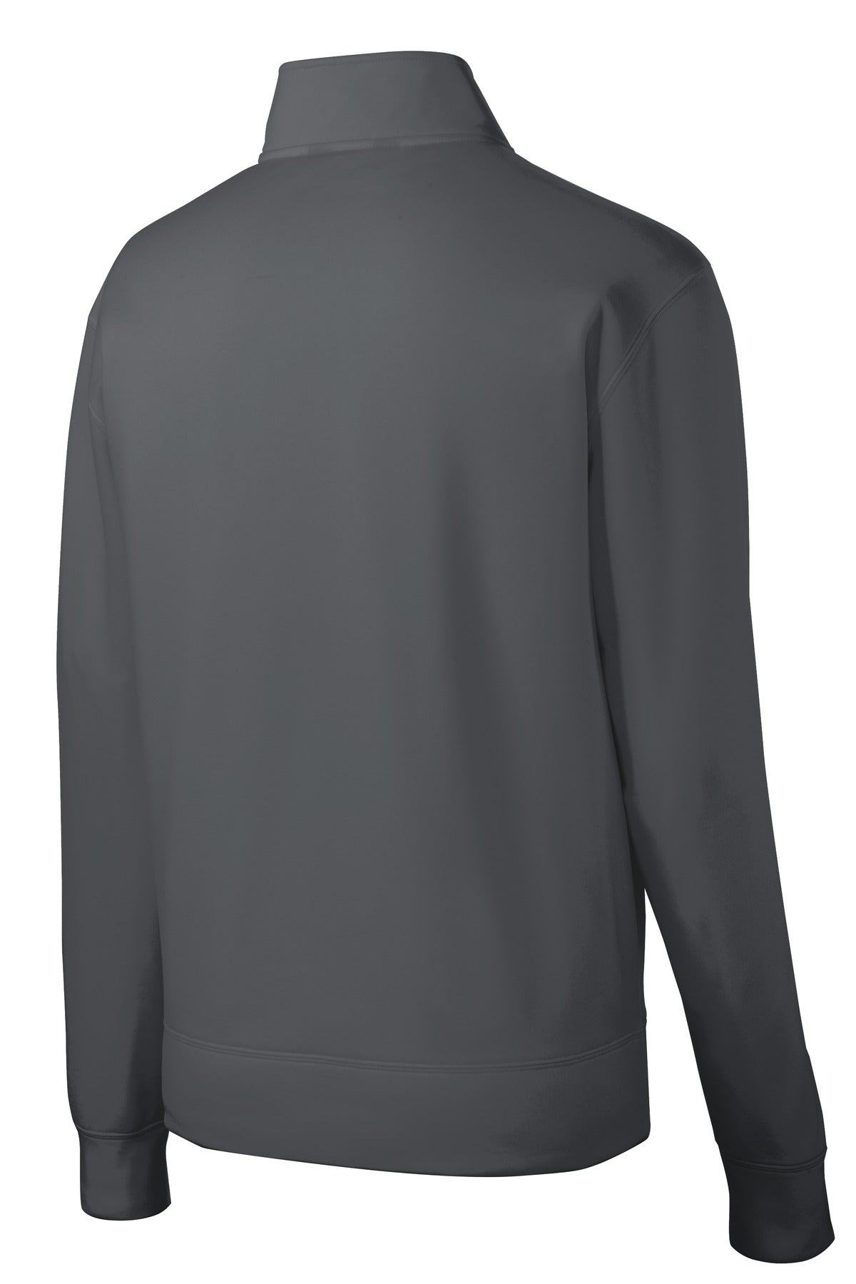 Rear View of Dark Smk Grey Sport-Tek Sport-Wick Fleece Full-Zip Jacket. ST241 plain