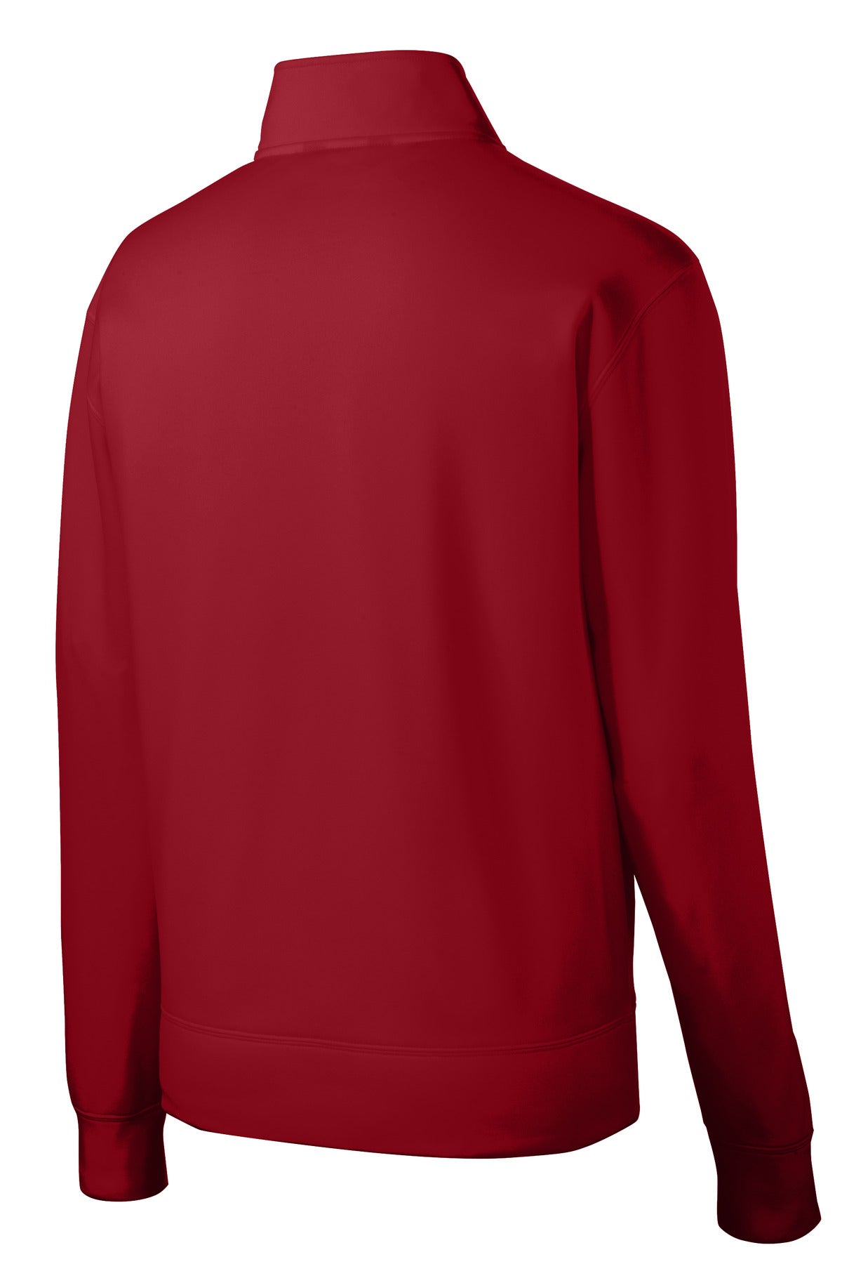Rear View of Deep Red Sport-Tek Sport-Wick Fleece Full-Zip Jacket. ST241 plain