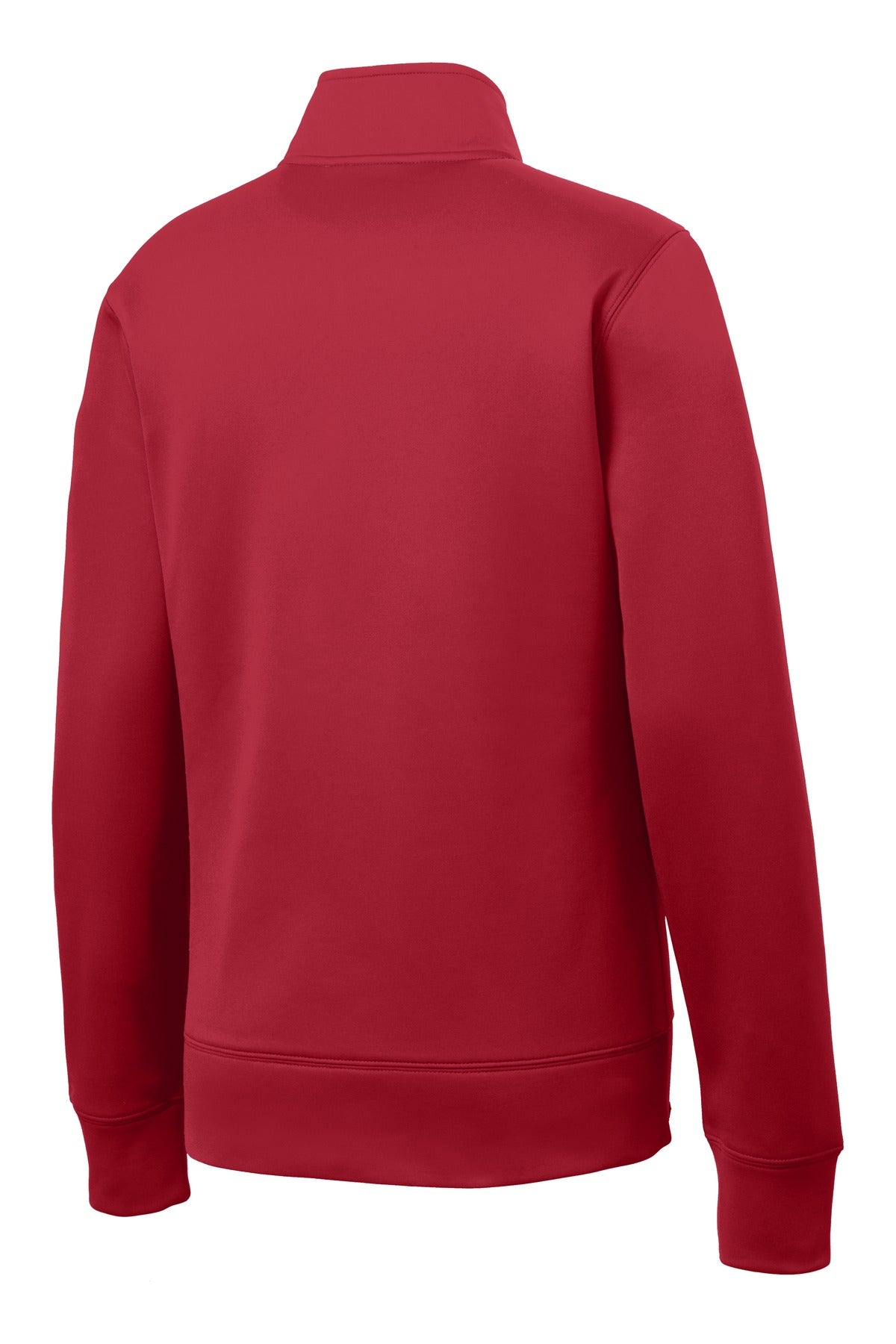 Rear View of Deep Red Sport-Tek Women's Sport-Wick Fleece Full-Zip Jacket. LST241 plain