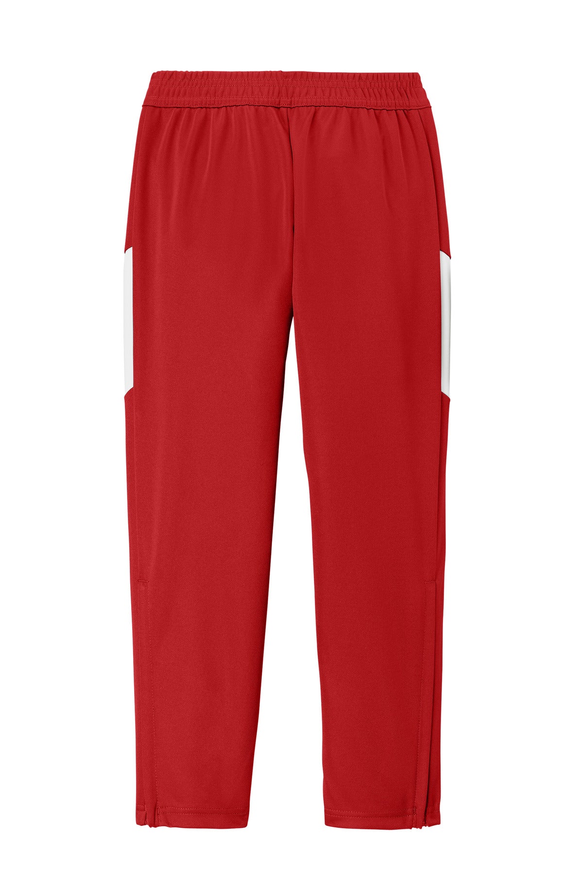 Rear View of DpRd/Wht Sport-Tek Youth Travel Pant YPST800