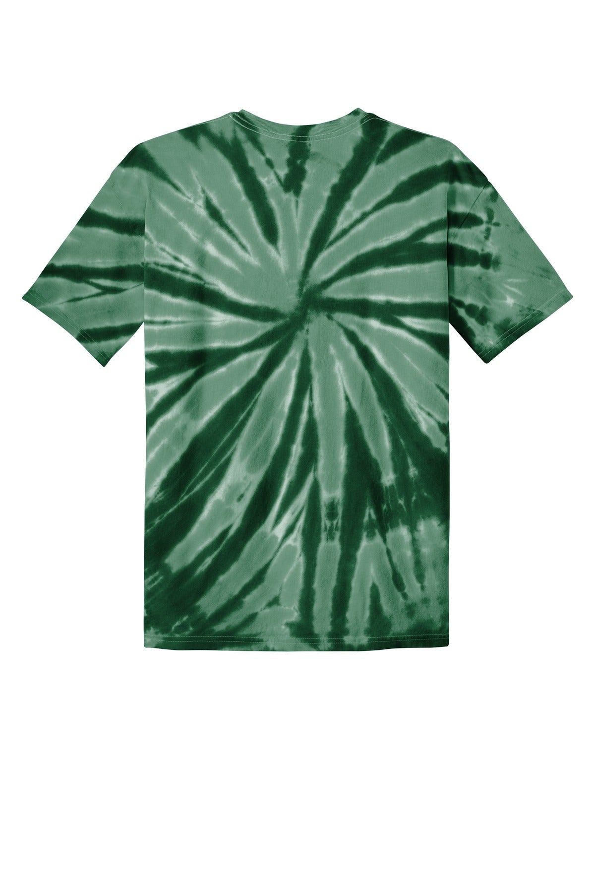 Rear View of Forest Green Port & Co Tie-Dye Tee. PC147 plain