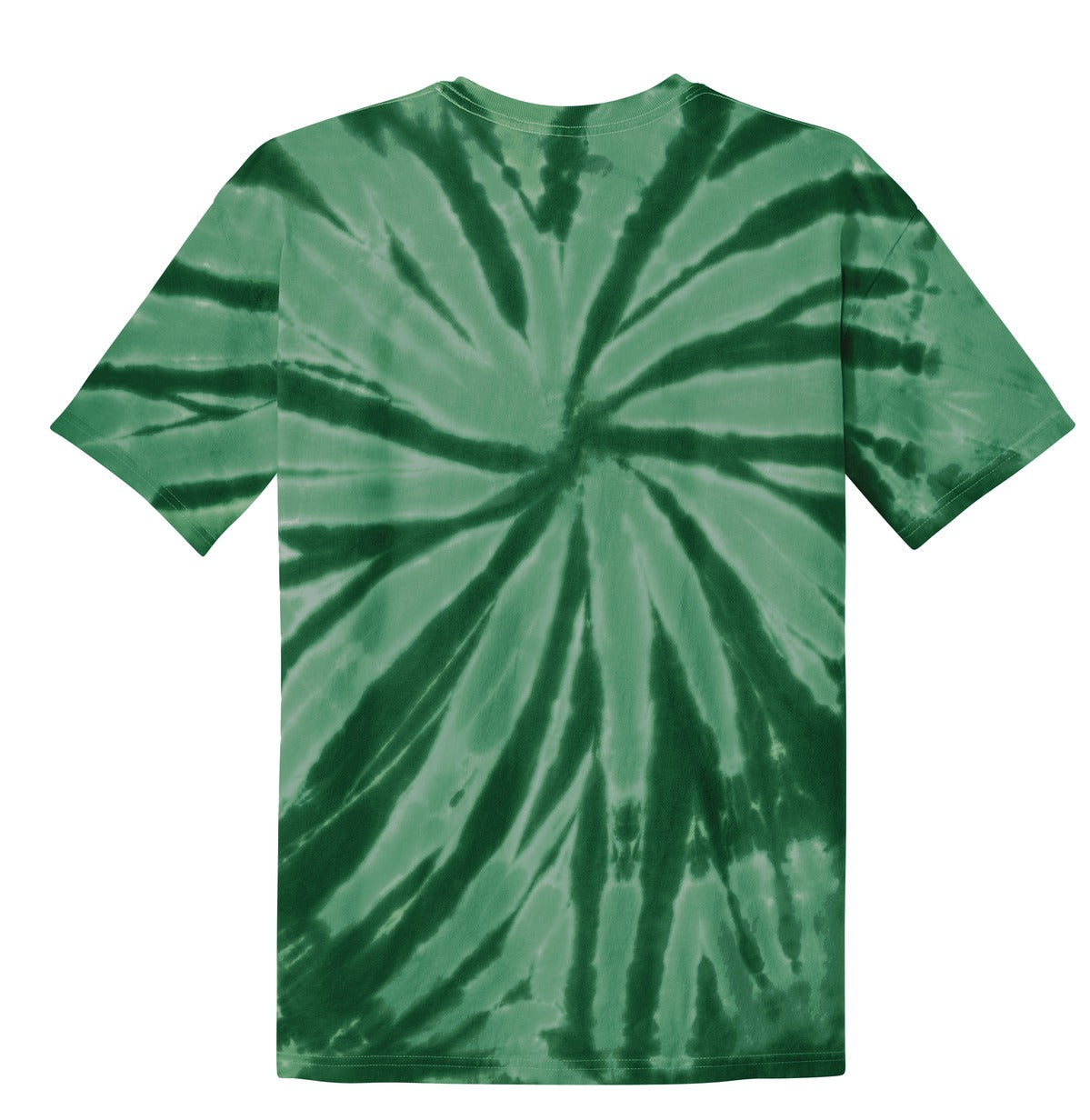 Rear View of Forest Green Port & Co Youth Tie-Dye Tee. PC147Y