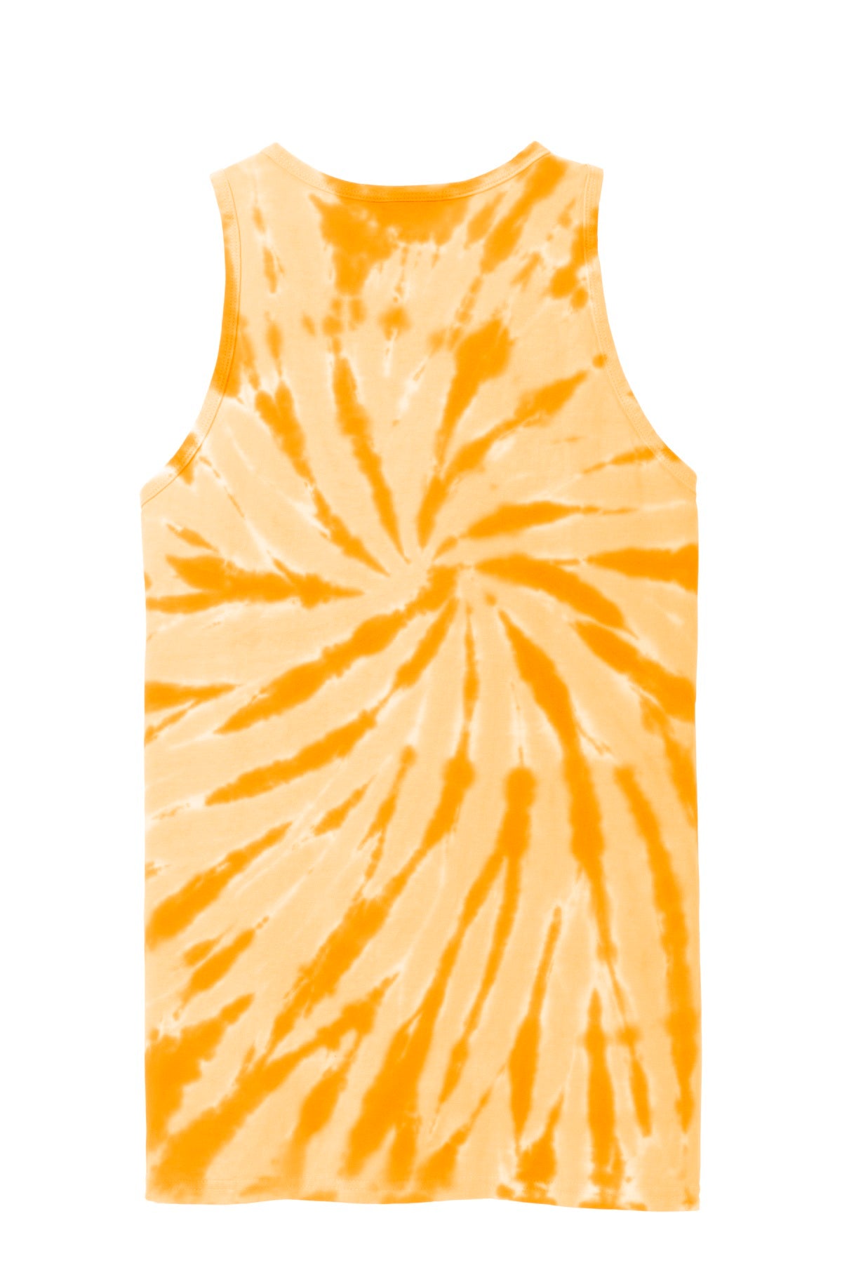 Rear View of Gold Port & Co Tie-Dye Tank Top. PC147TT plain