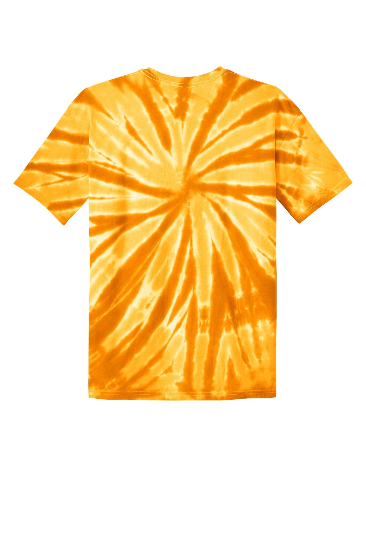 Rear View of Gold Port & Co Tie-Dye Tee. PC147