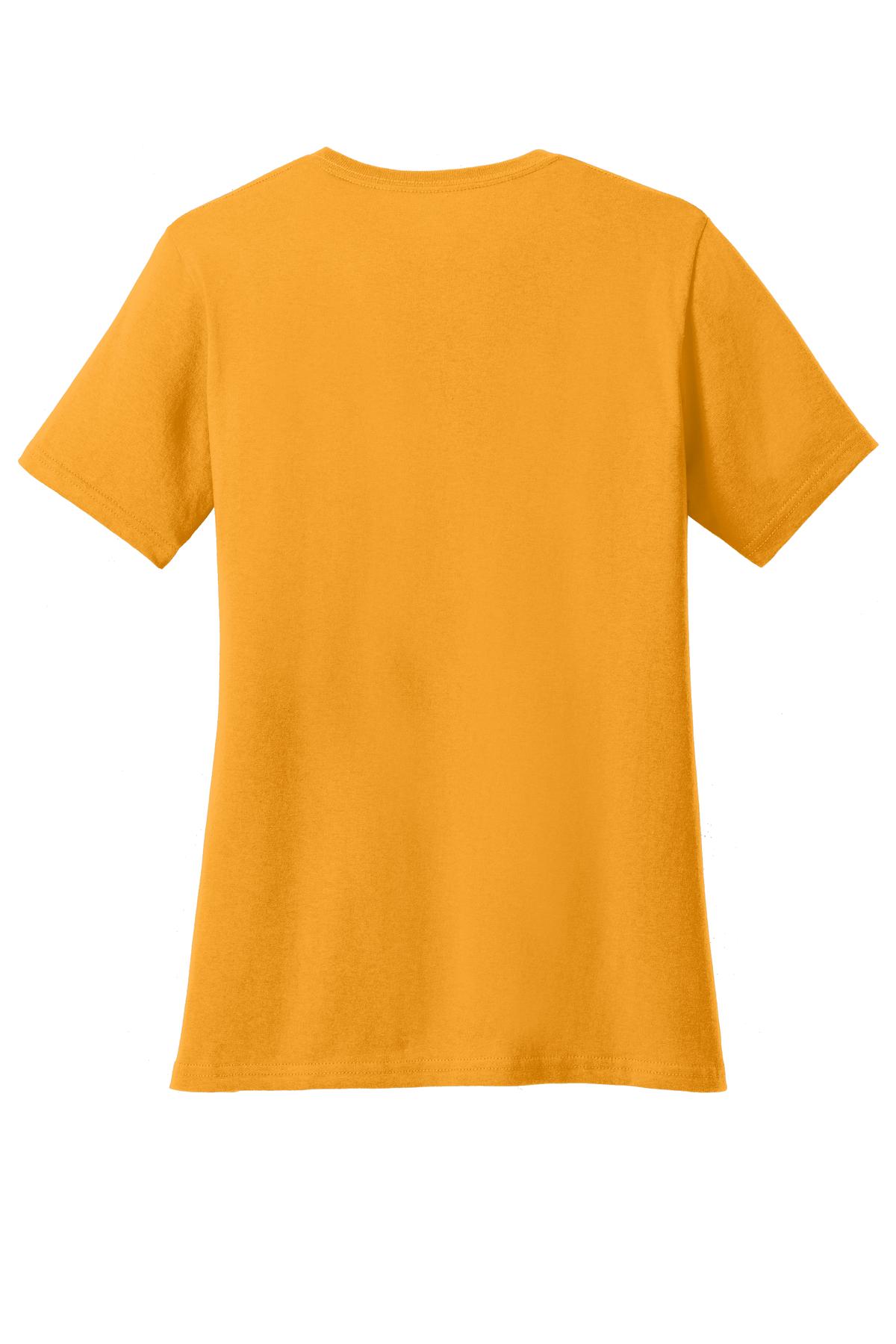 Rear View of Gold Port & Co Women's Core Cotton Tee. LPC54 plain