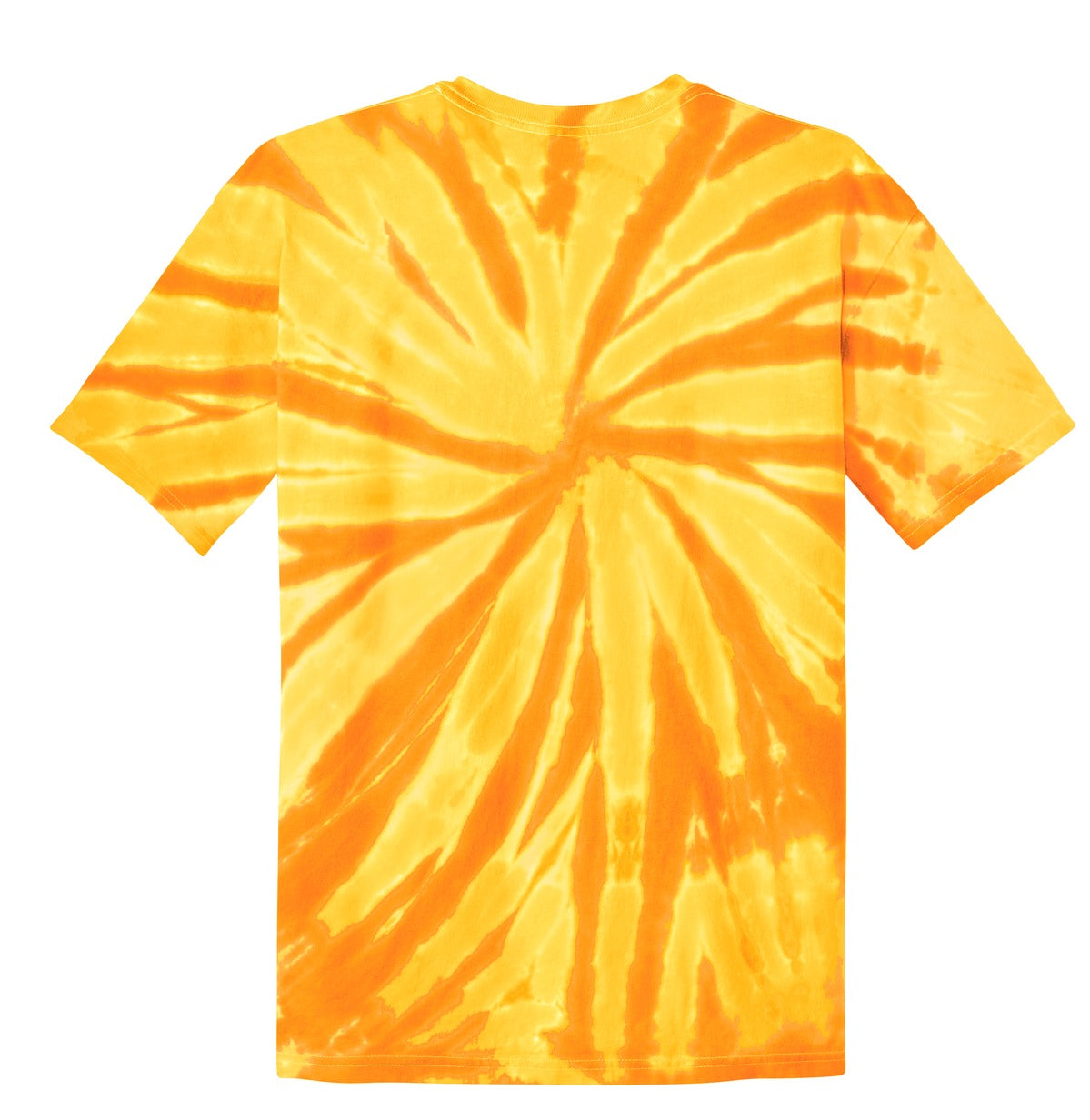 Rear View of Gold Port & Co Youth Tie-Dye Tee. PC147Y plain