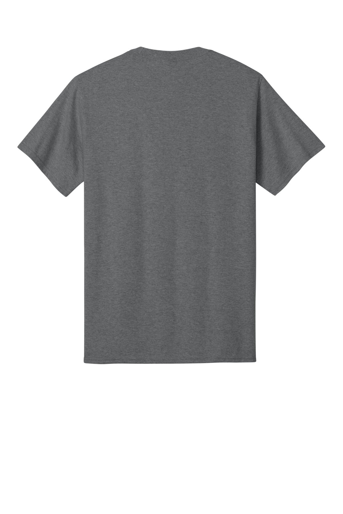 Rear View of GphHeather Port & Co Core Cotton Tee. PC54 plain