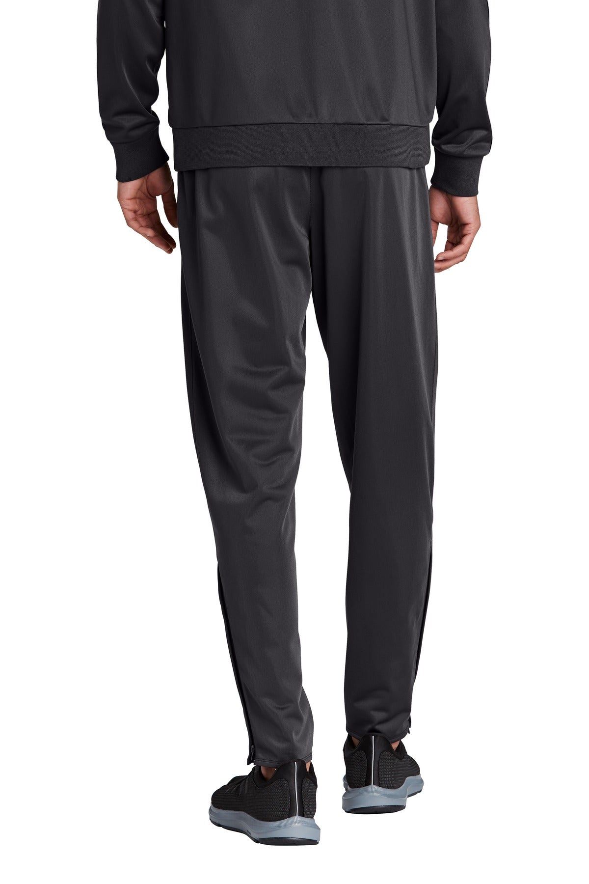 Rear View of Graphite Grey Sport-Tek Tricot Track Jogger. PST95 plain