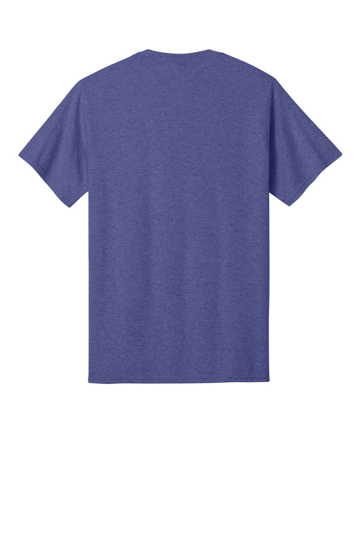 Rear View of Hthr Purple Port & Co Core Cotton Tee. PC54 plain