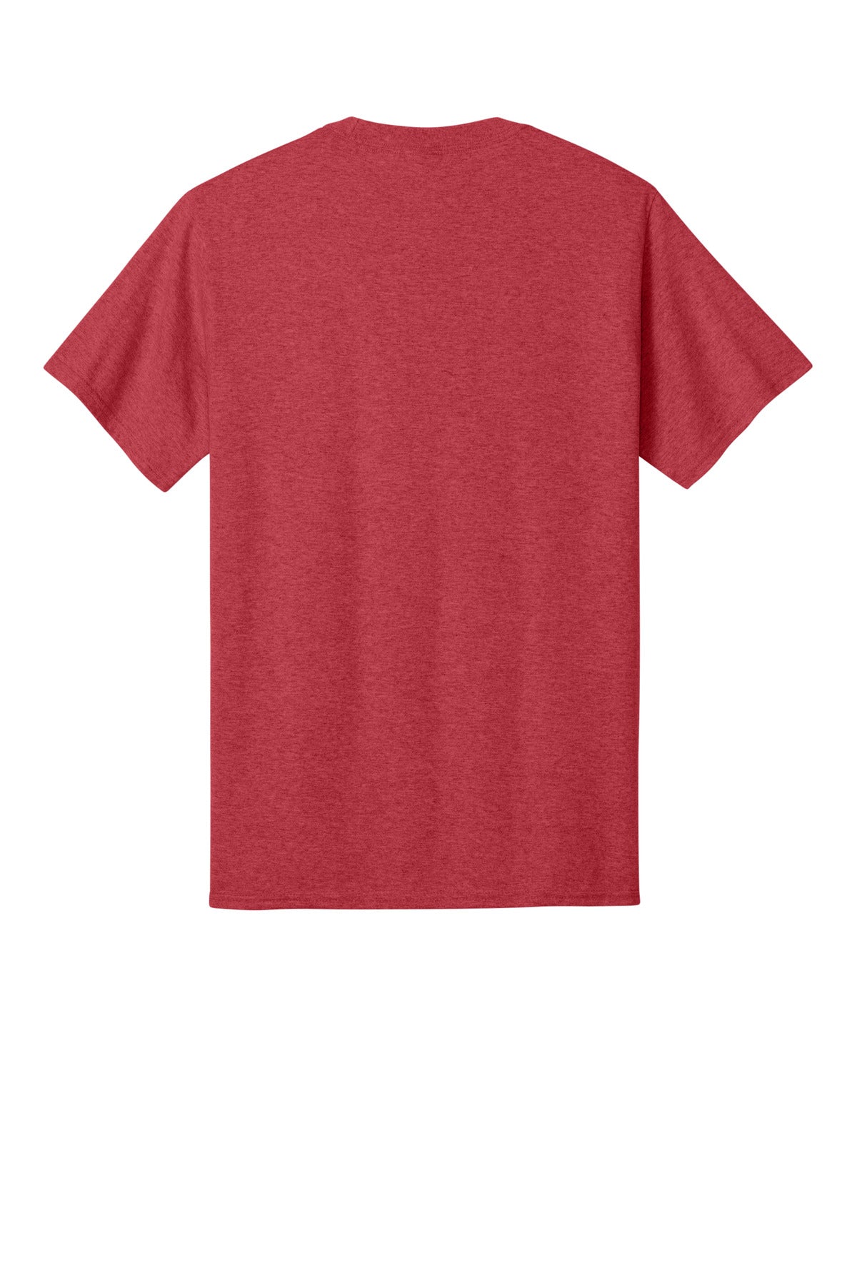 Rear View of Hthr Red Port & Co Core Cotton Tee. PC54 plain