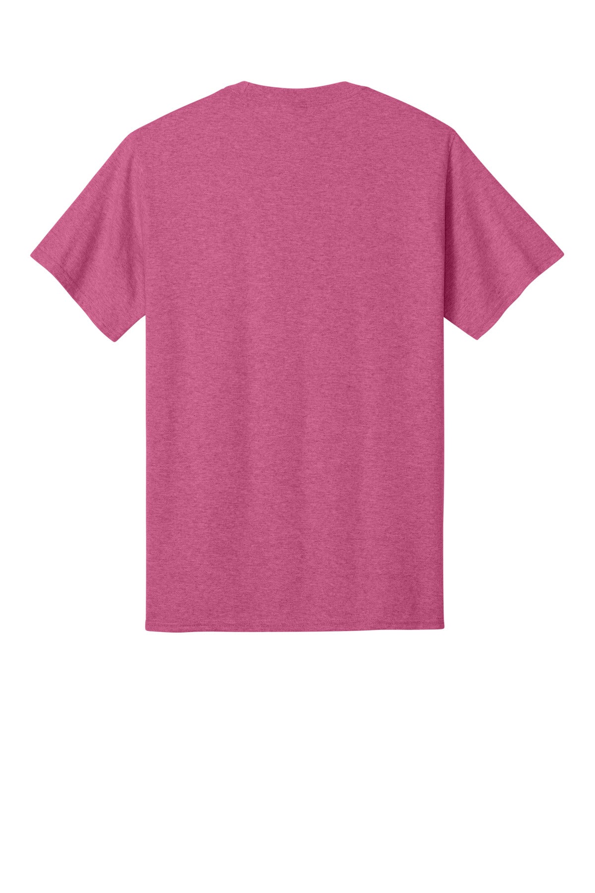 Rear View of Hthr Sangria Port & Co Core Cotton Tee. PC54 plain