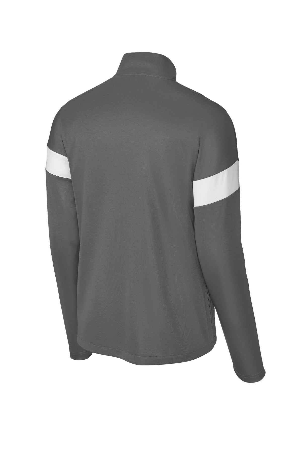 Rear View of IrGy/White Sport-Tek Travel Full-Zip Jacket ST800 plain