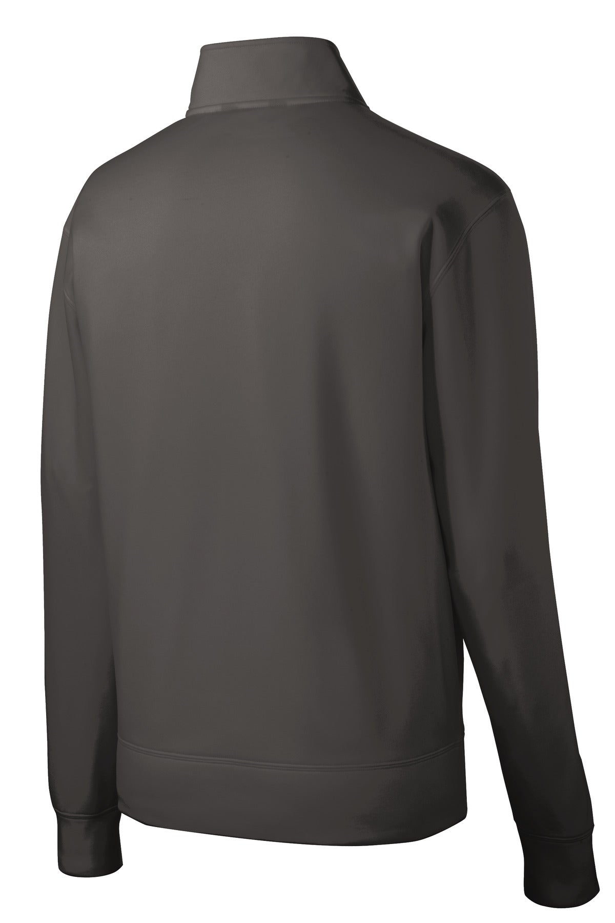 Rear View of IronGrey Sport-Tek Sport-Wick Fleece Full-Zip Jacket. ST241 plain