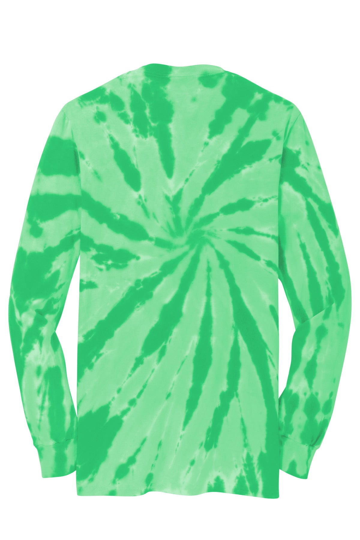 Rear View of Kelly Port & Co Tie-Dye Long Sleeve Tee. PC147LS plain