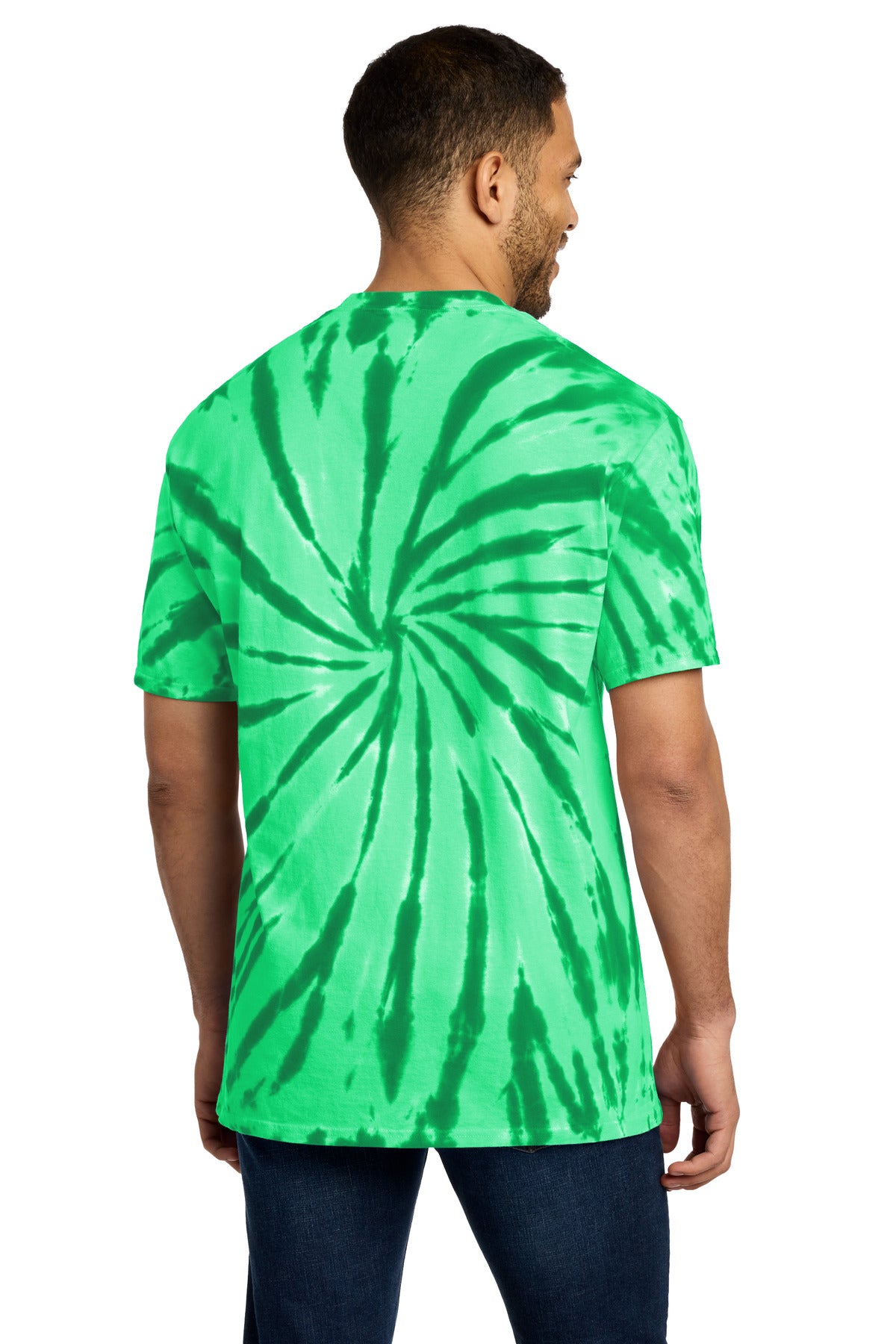 Rear View of Kelly Port & Co Tie-Dye Tee. PC147 plain