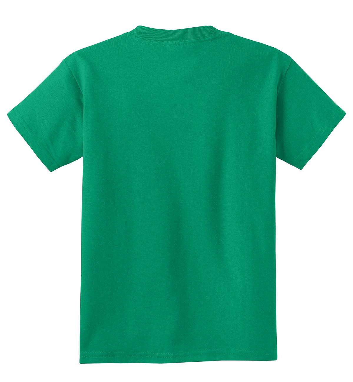 Rear View of Kelly Port & Co Youth Core Cotton Tee. PC54Y plain