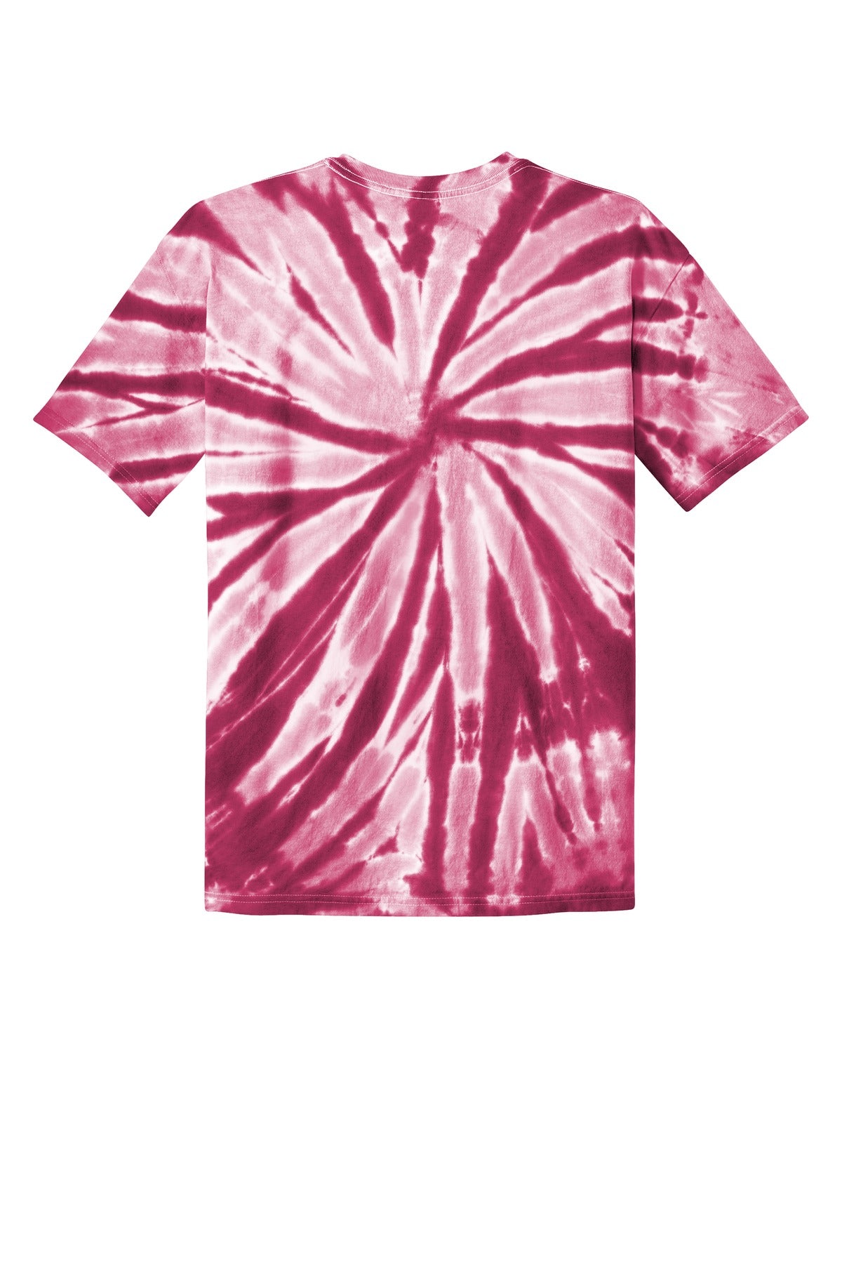 Rear View of Maroon Port & Co Youth Tie-Dye Tee. PC147Y plain