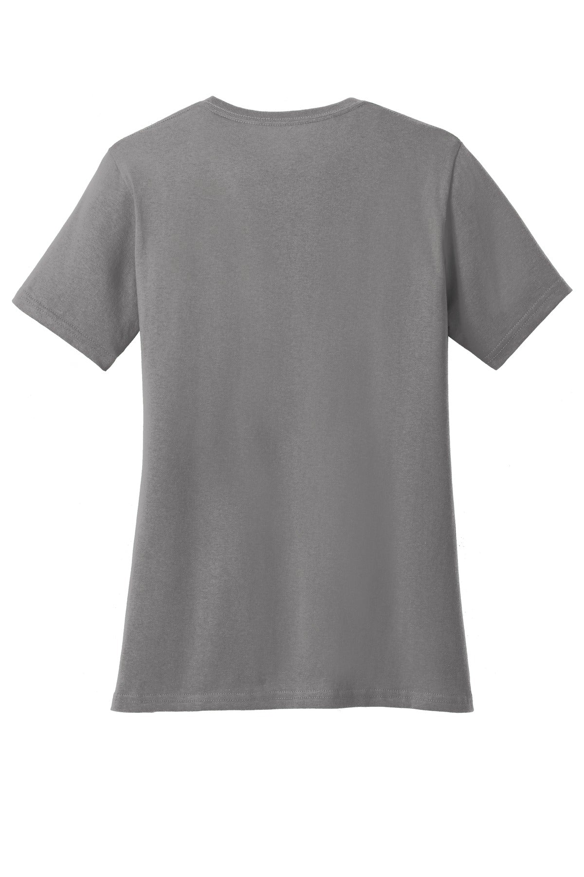 Rear View of Medium Grey Port & Co Women's Core Cotton V-Neck Tee. LPC54V plain
