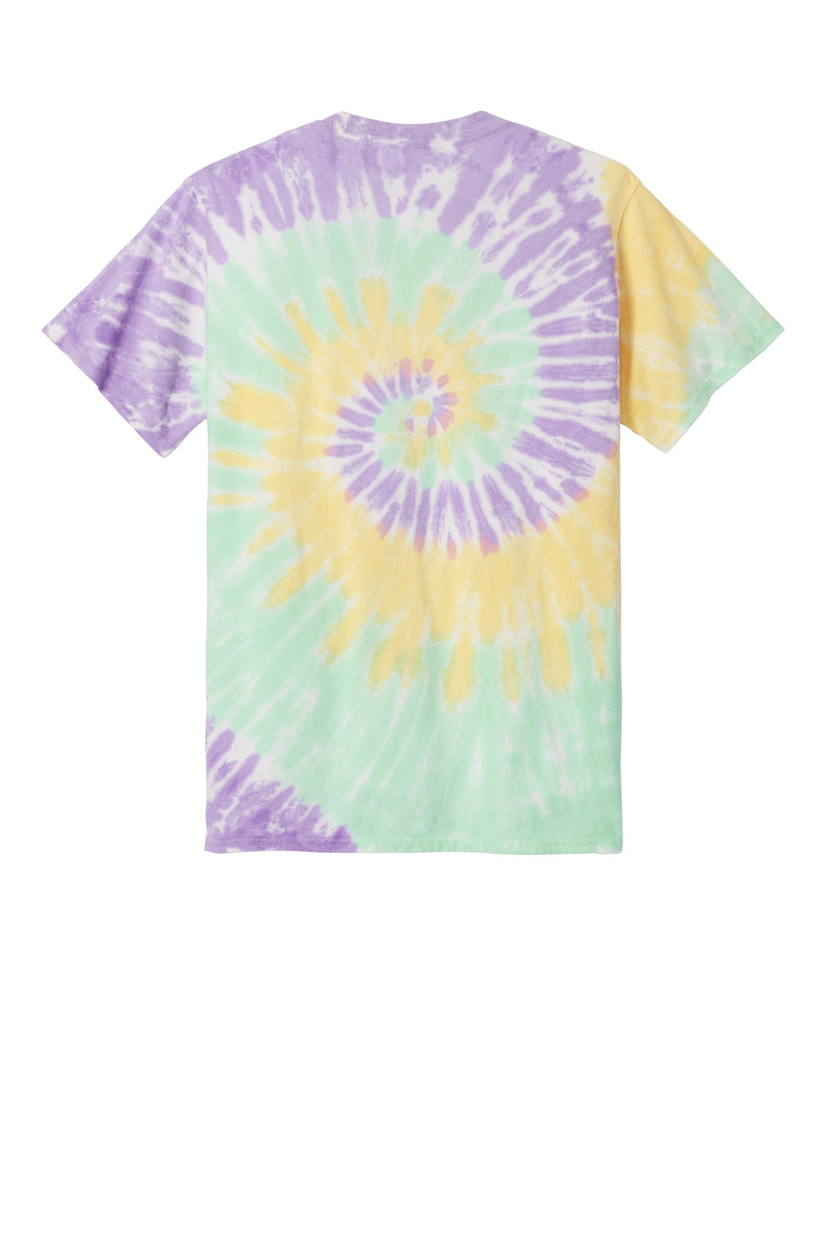 Rear View of MintRnbw Port & Co Tie-Dye Tee. PC147 plain