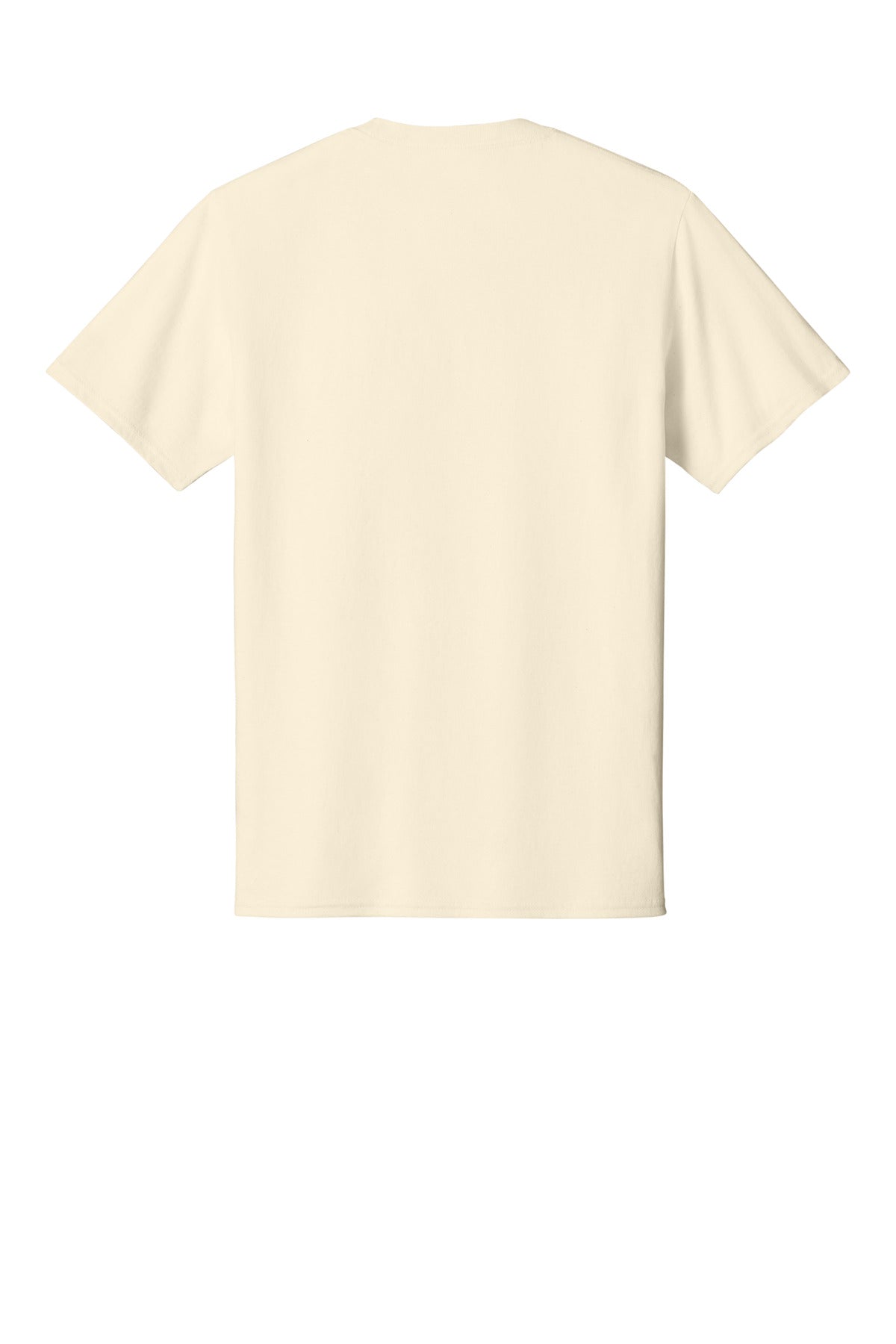 Rear View of Natural Port & Co Core Cotton Tee. PC54 plain