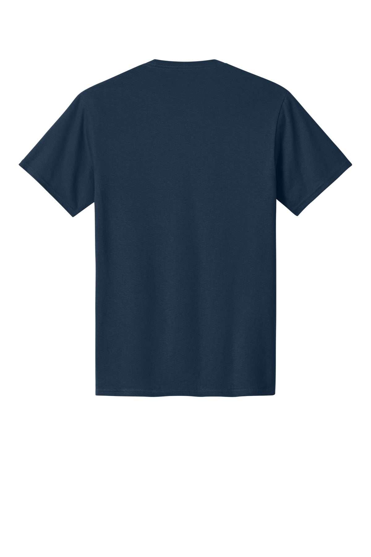 Rear View of Navy Port & Co Core Cotton Tee. PC54 plain