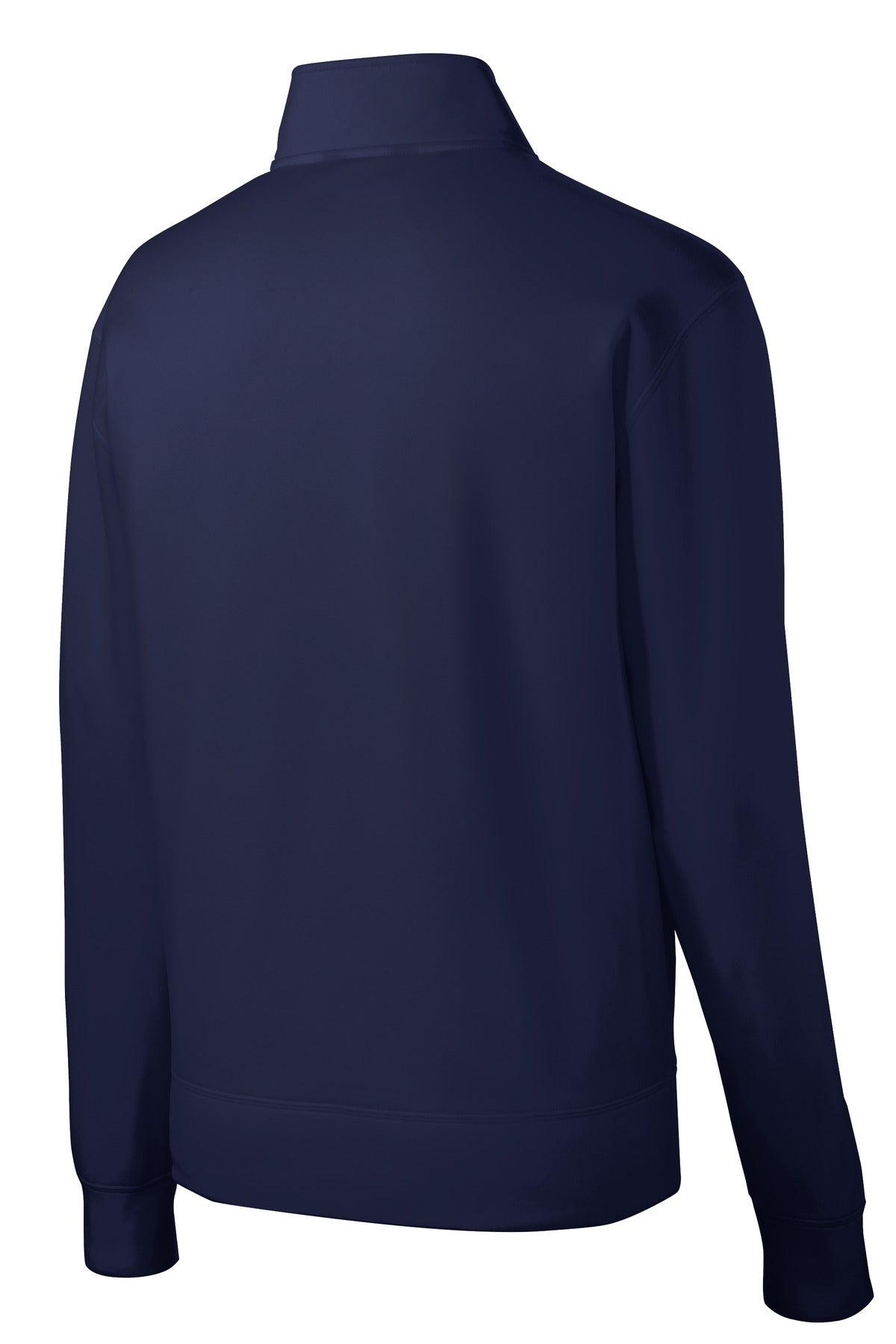 Rear View of Navy Sport-Tek Sport-Wick Fleece Full-Zip Jacket. ST241 plain