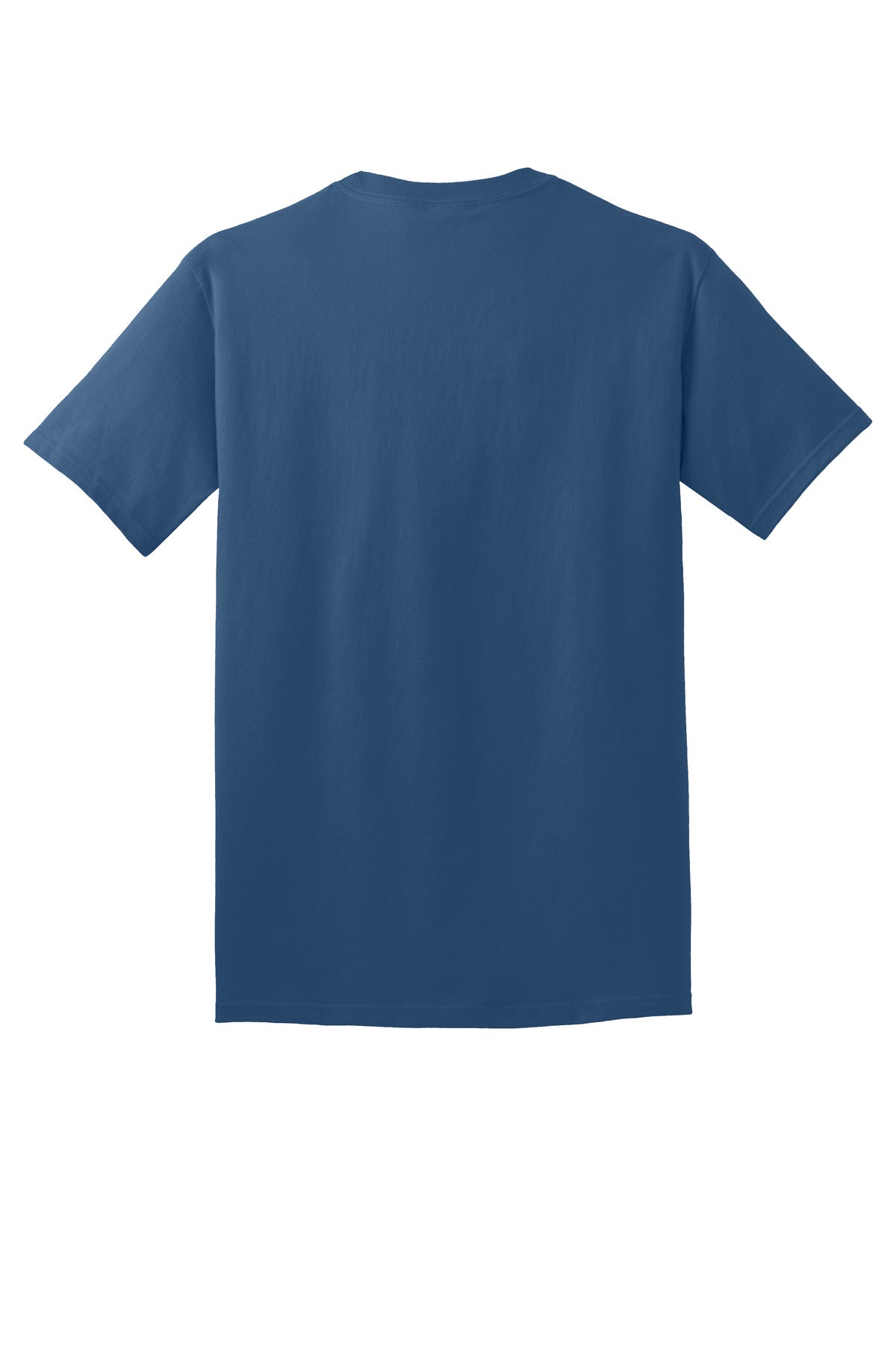 Rear View of NeptuneBl Port & Co Core Cotton Tee. PC54 plain