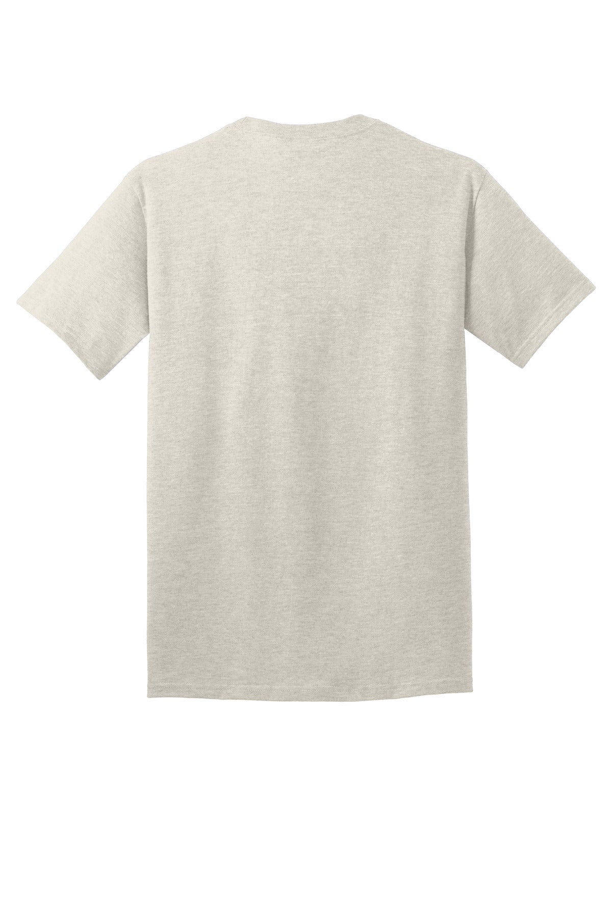 Rear View of OatHthr Port & Co Core Cotton Tee. PC54 plain