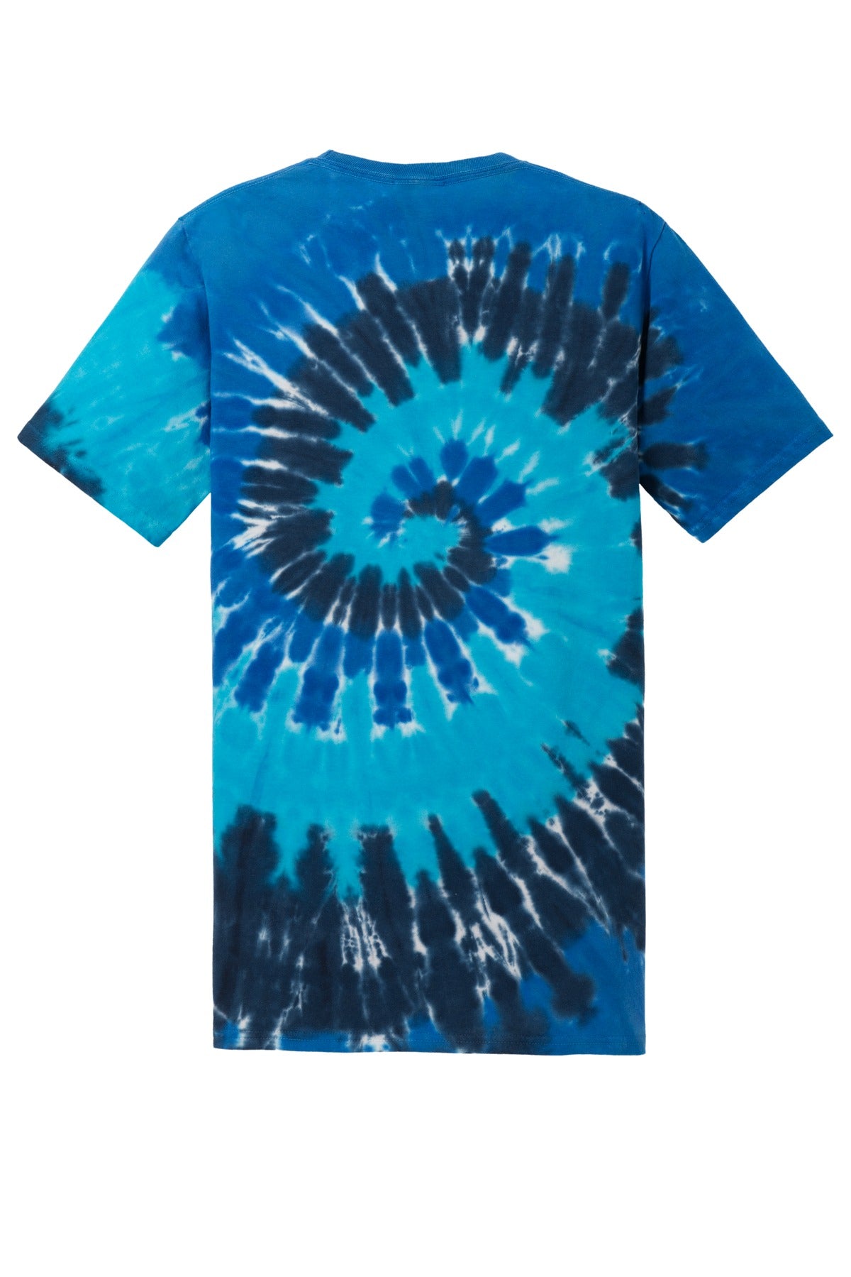 Rear View of Ocean Rainbow Port & Co Tie-Dye Tee. PC147 plain