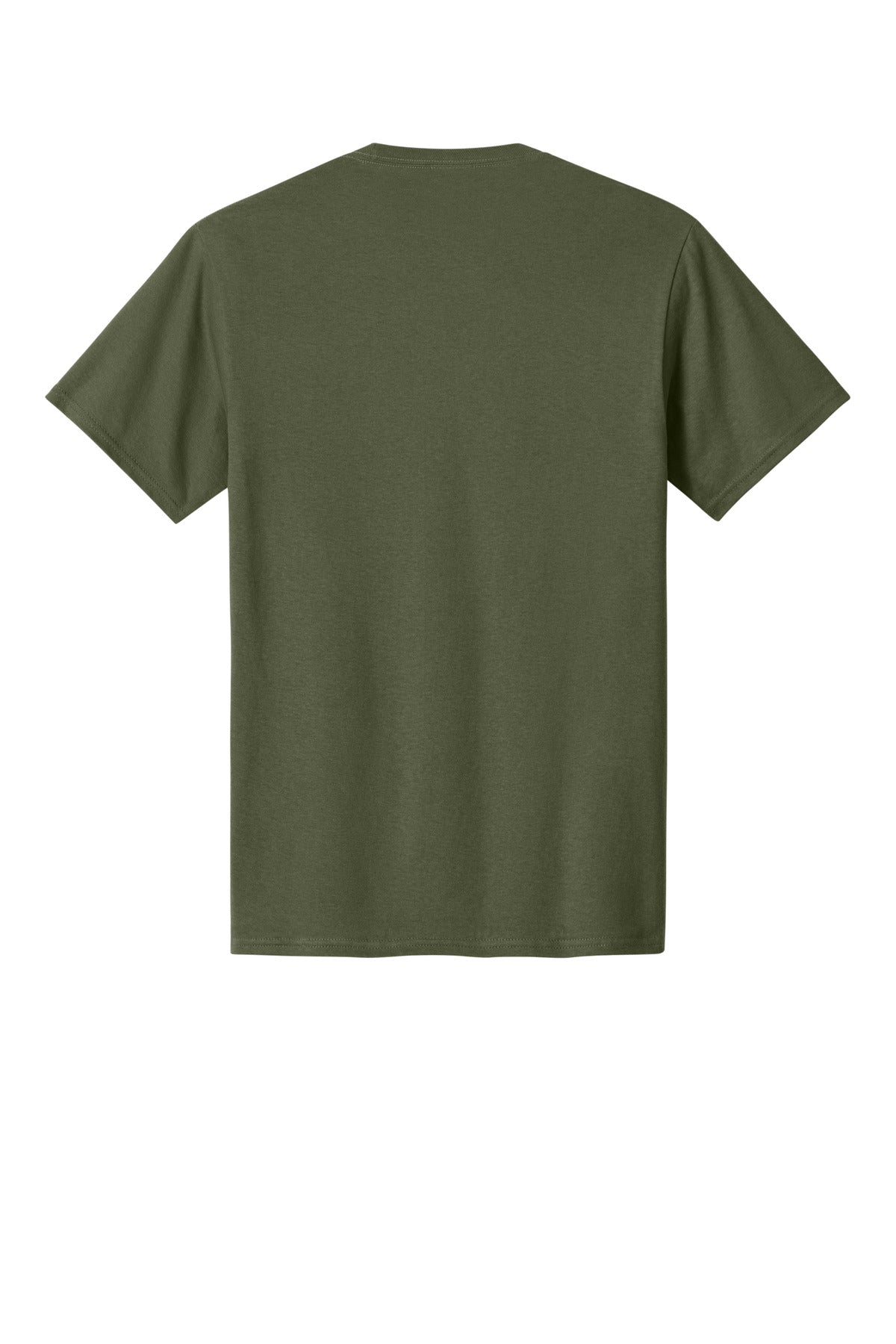 Rear View of Olive Drab Grn Port & Co Core Cotton Tee. PC54 plain