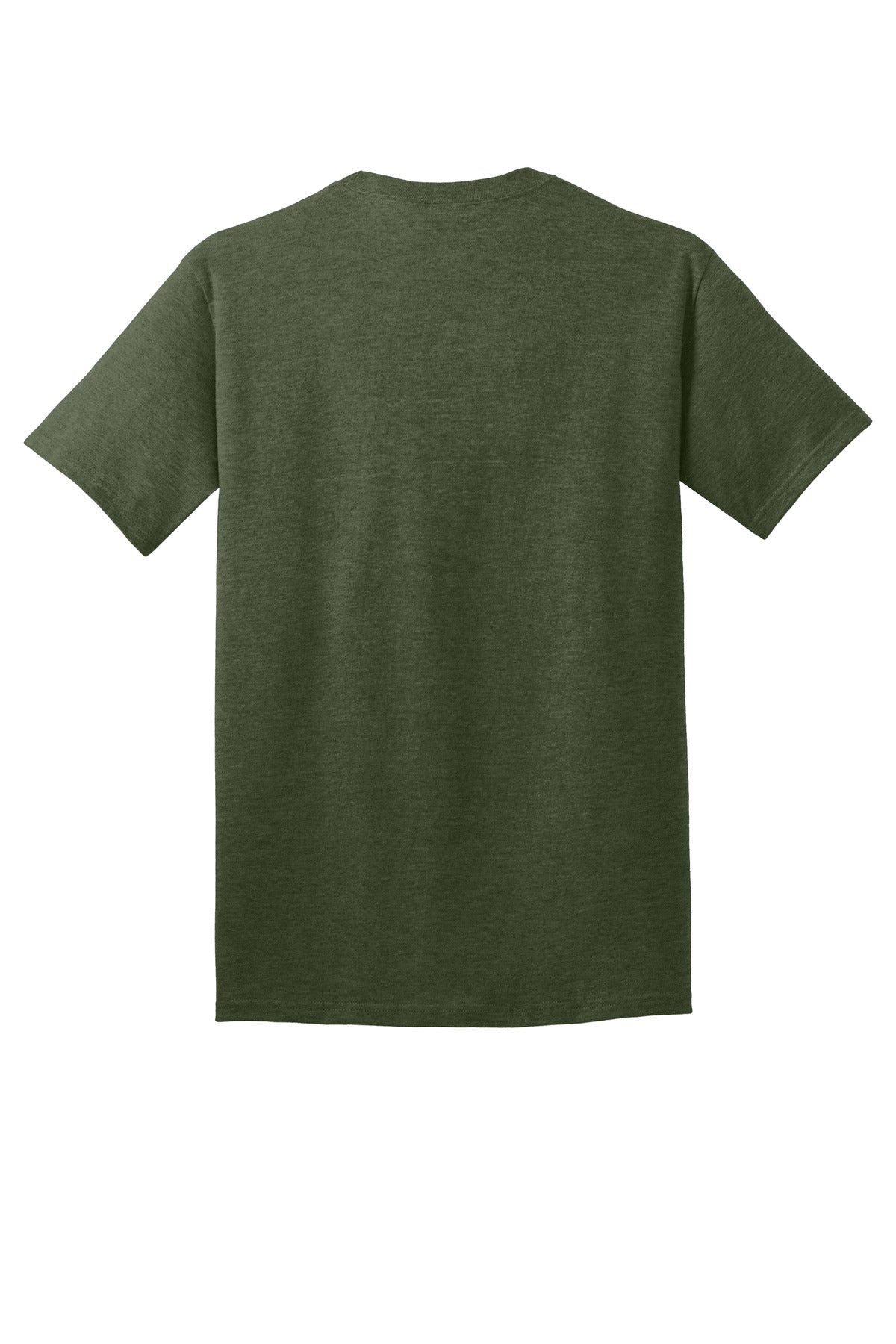 Rear View of OlvDrabGnH Port & Co Core Cotton Tee. PC54 plain