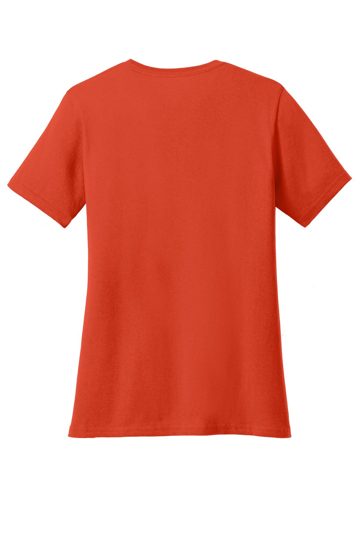 Rear View of Orange Port & Co Women's Core Cotton Tee. LPC54 plain
