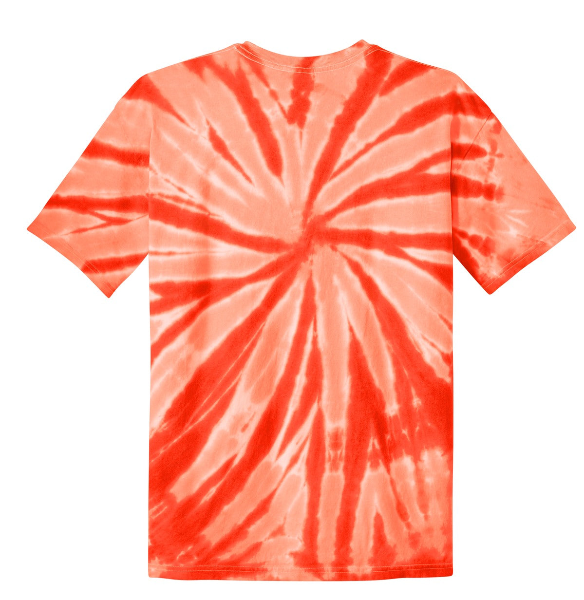 Rear View of Orange Port & Co Youth Tie-Dye Tee. PC147Y plain