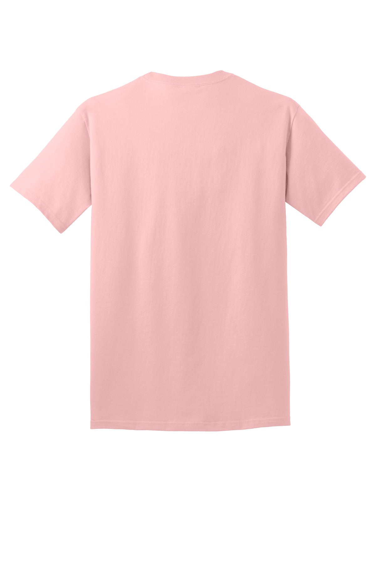 Rear View of PaleBlush Port & Co Core Cotton Tee. PC54 plain