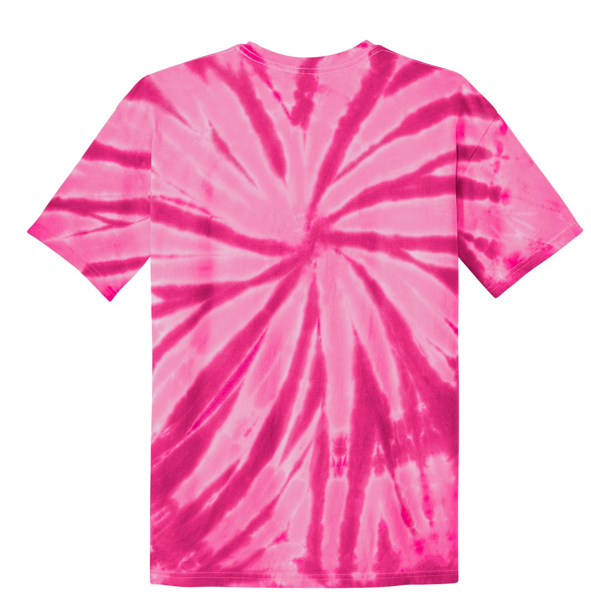 Rear View of Pink Port & Co Youth Tie-Dye Tee. PC147Y plain