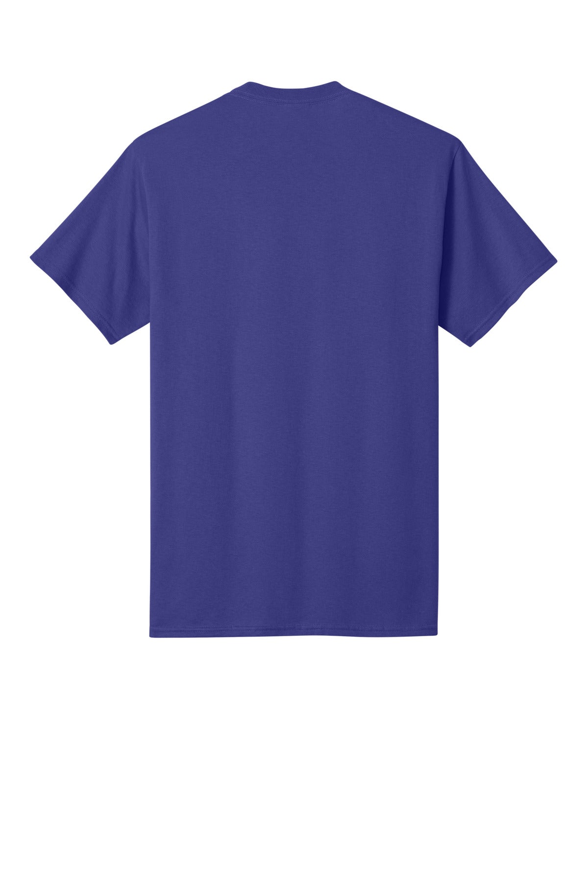 Rear View of Purple Port & Co Core Cotton Tee. PC54 plain