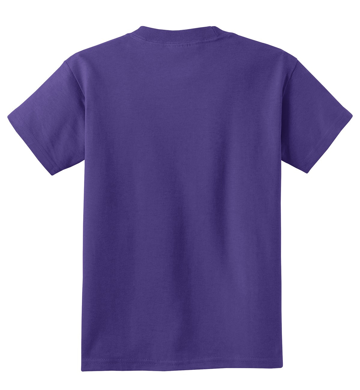 Rear View of Purple Port & Co Youth Core Cotton Tee. PC54Y plain