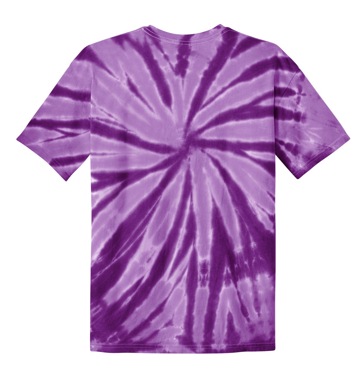 Rear View of Purple Port & Co Youth Tie-Dye Tee. PC147Y plain